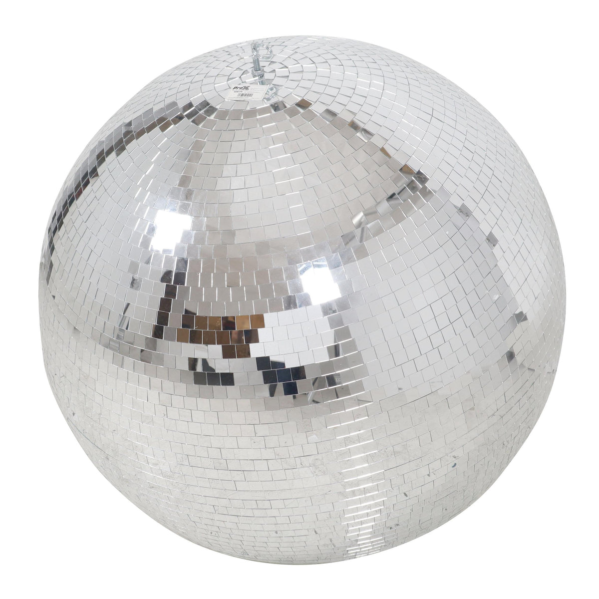 ProX 36" Mirror Disco Ball with 3/4" Glass Tiles | Bright Silver Reflective DJ Sphere with Hanging Ring.