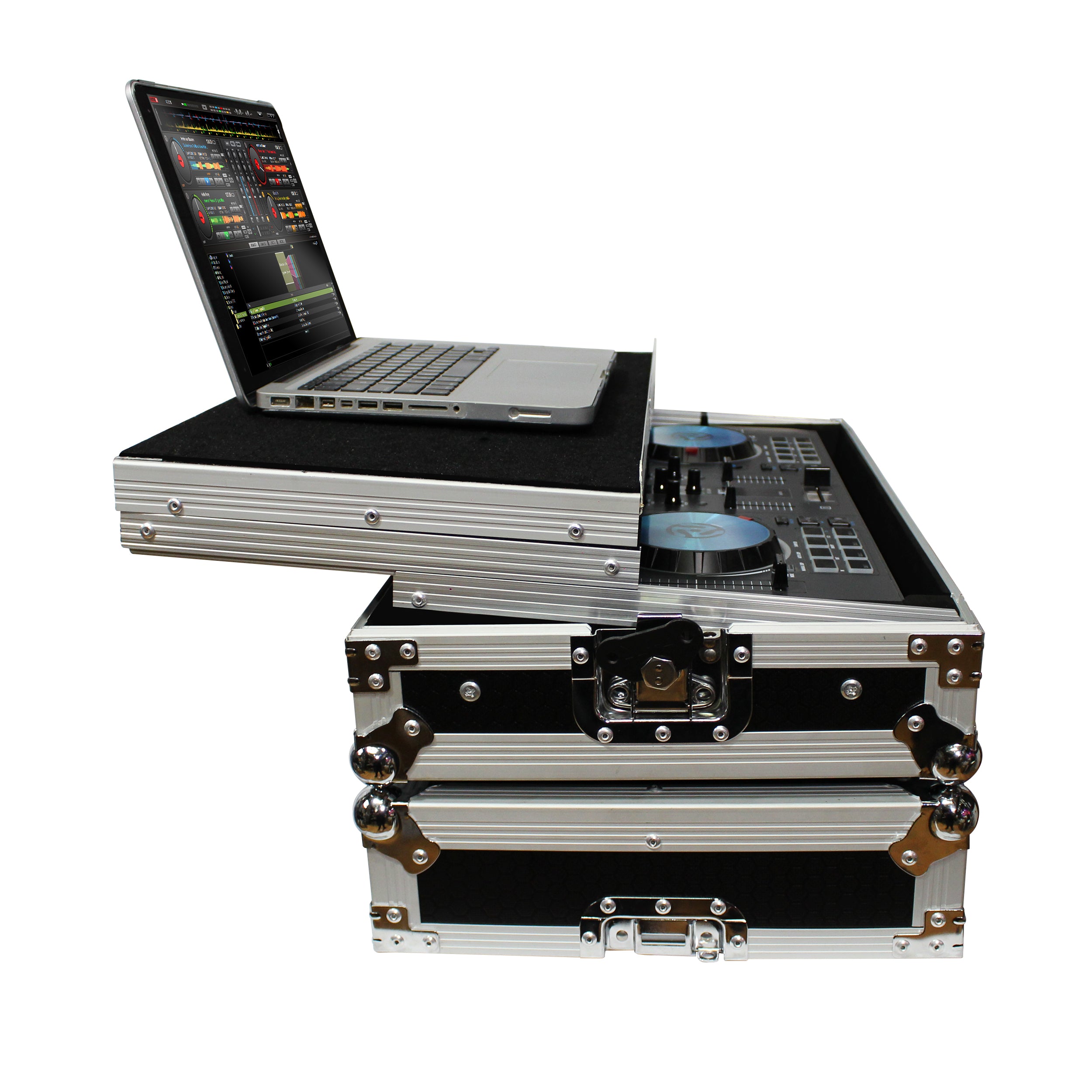 ProX Flight Case for Numark MixTrack 3 Pro 3 and Platinum Digital Controller W-Laptop Shelf