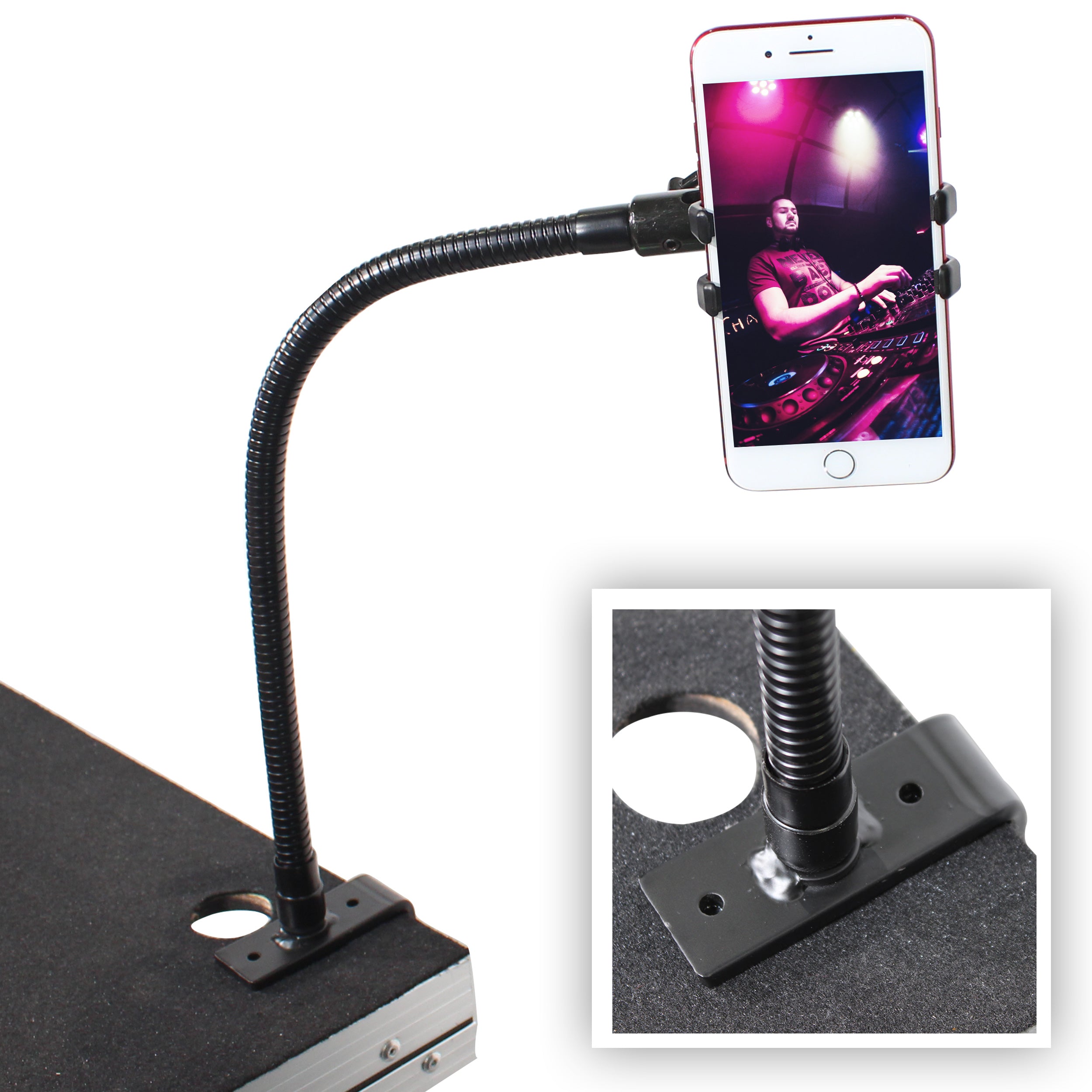 ProX Mobi Buddy Hands Free Mobile Device Clip Kit DJ Cellphone holder Selfie Stick Table Stand Tripod Clamp and Case