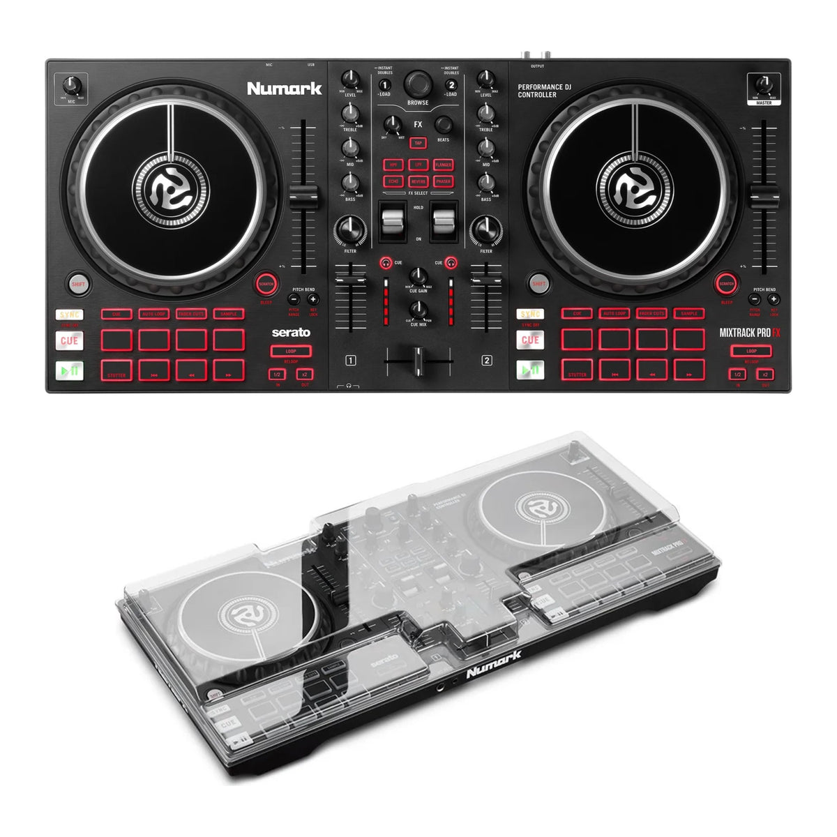 Numark Mixtrack Pro FX + Decksaver DSLE-PC-MTPFX Cover Bundle