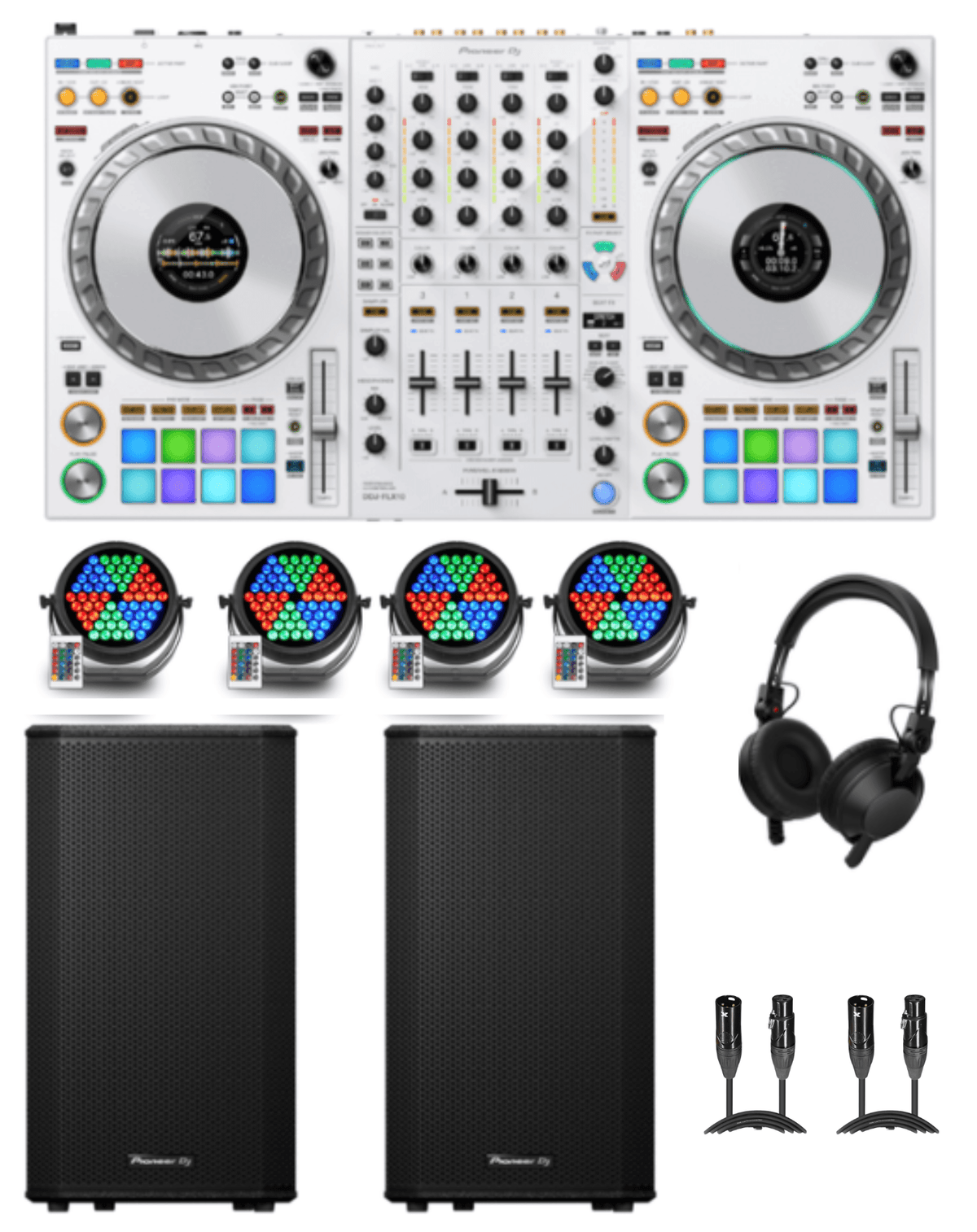 Pioneer DJ DDJ-FLX10-W (White) Party Rocker Bundle