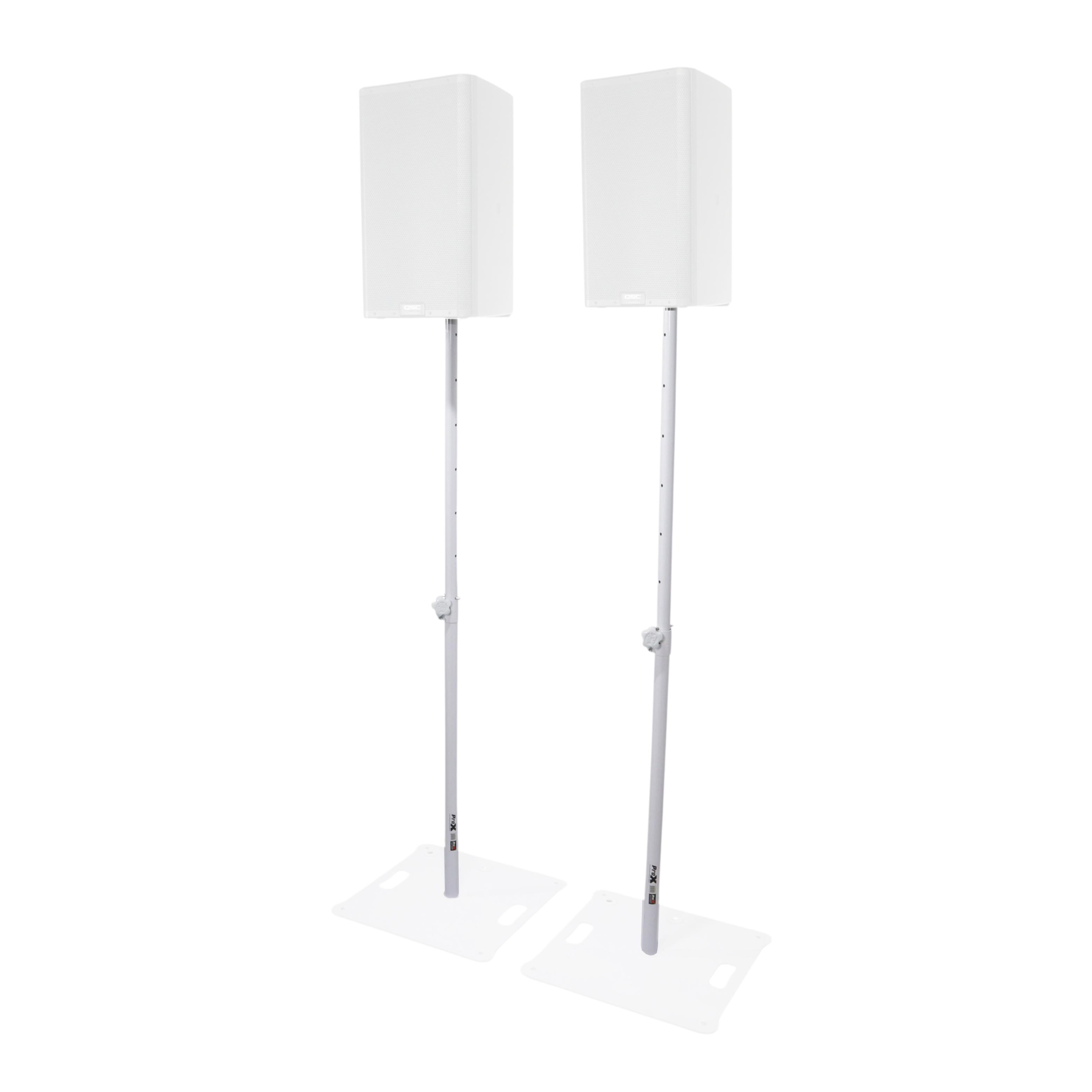 ProX Pair of Polaris Speaker Poles– 2 Adjustable Speaker Poles with Bag in White