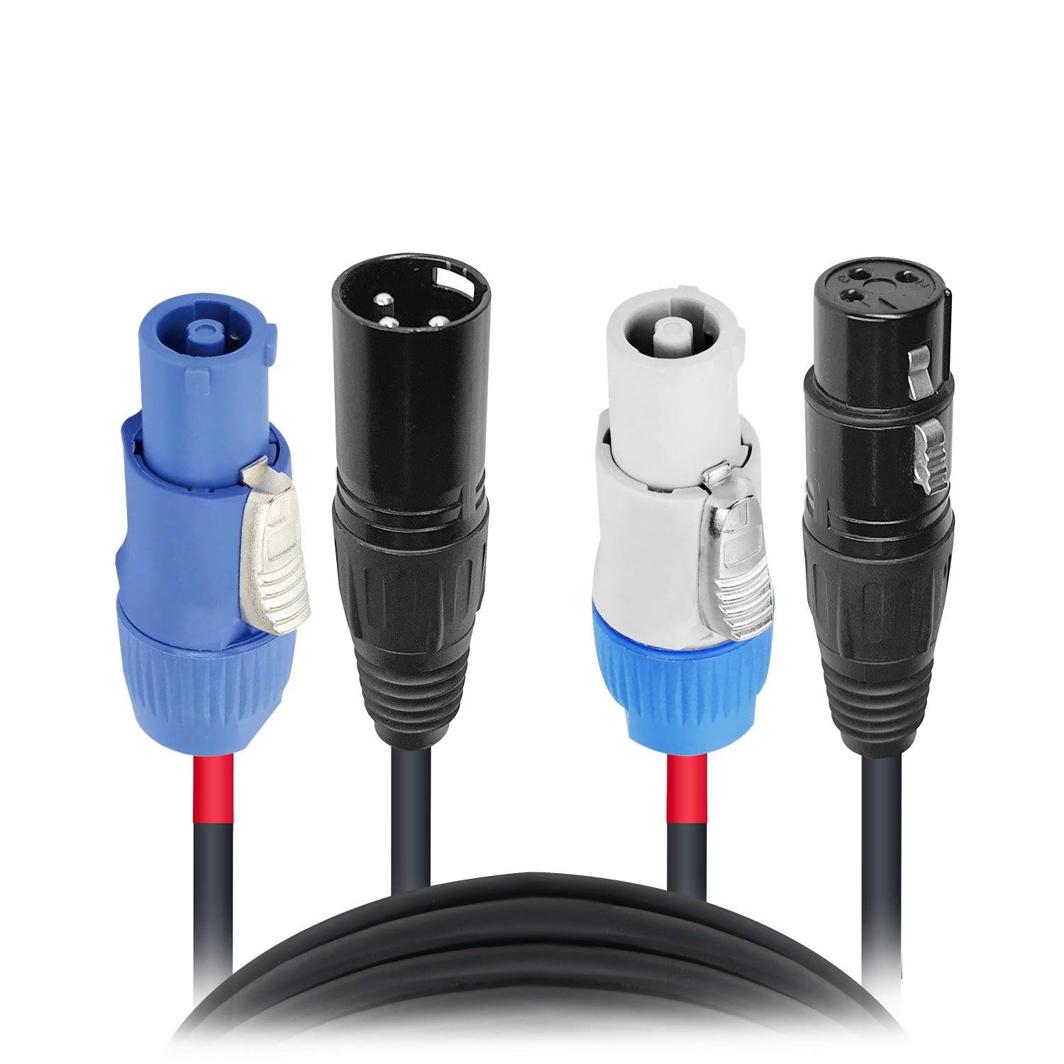 ProX 3' Ft Dual 14AWG Powerkon to Dual XLR Combo Link Jumper Cable