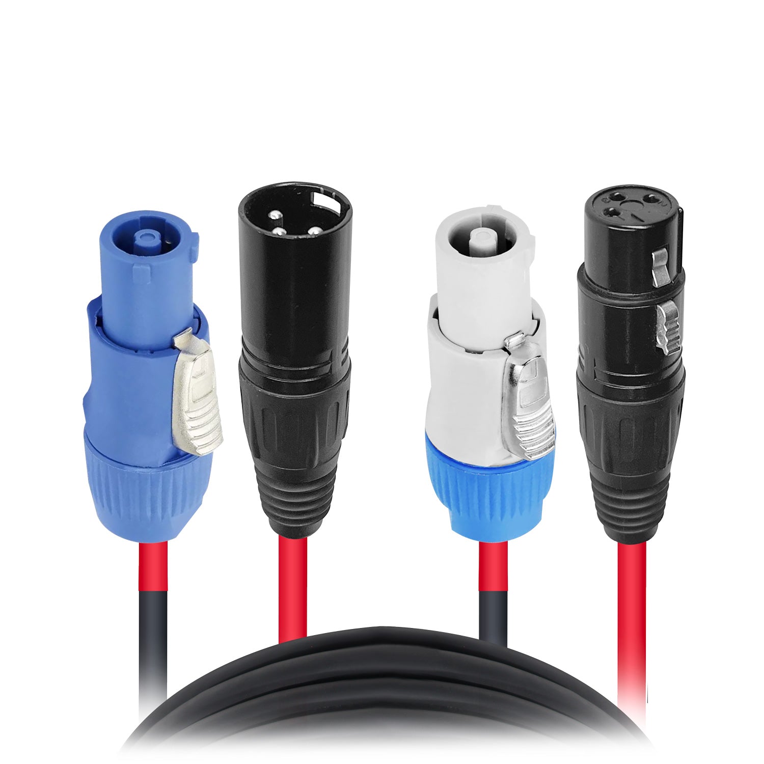 ProX 6' Ft Dual 14AWG Powerkon to Dual XLR Combo Link Jumper Cable