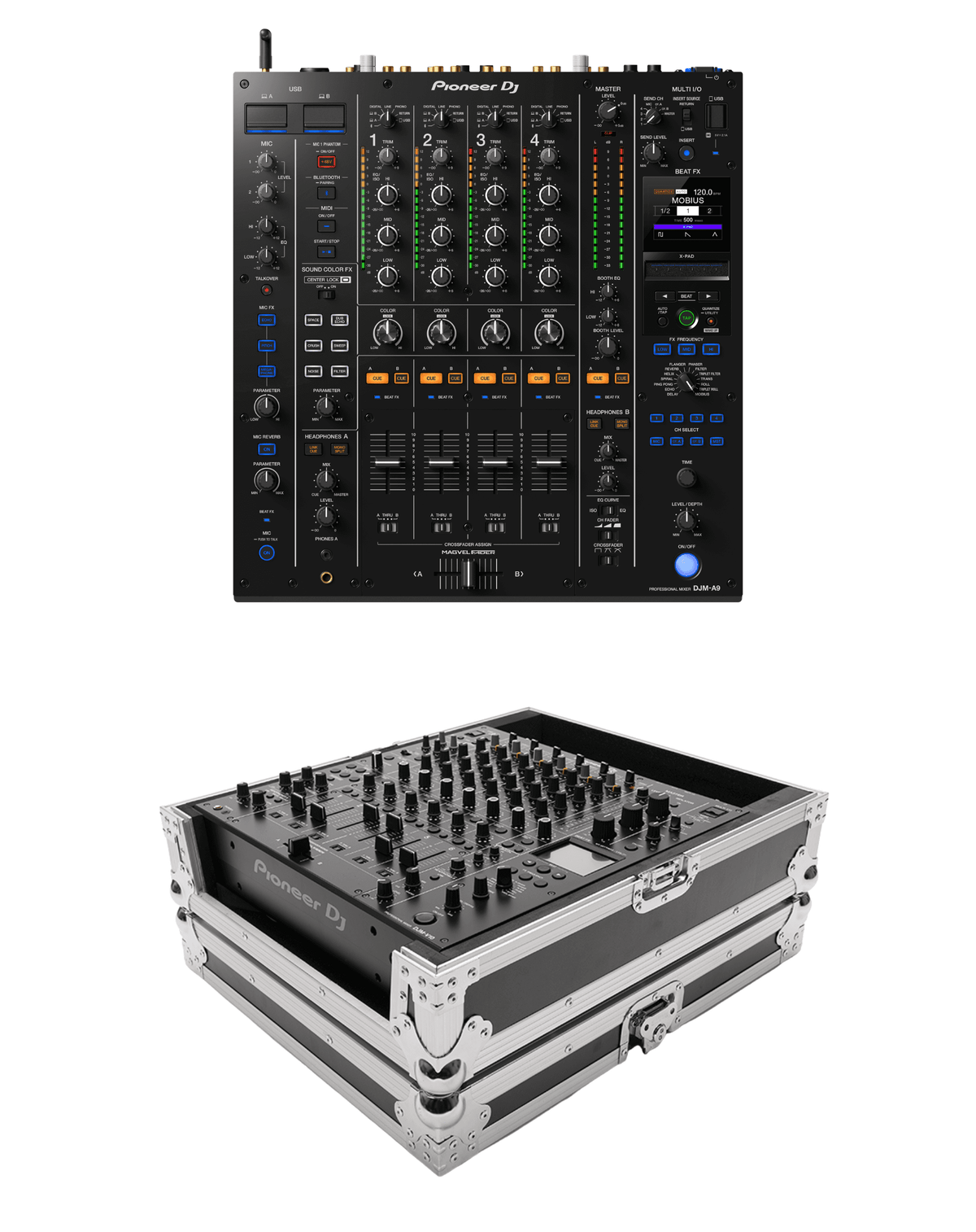 Pioneer DJ DJM-A9 + Magma MGA41025 Case Bundle