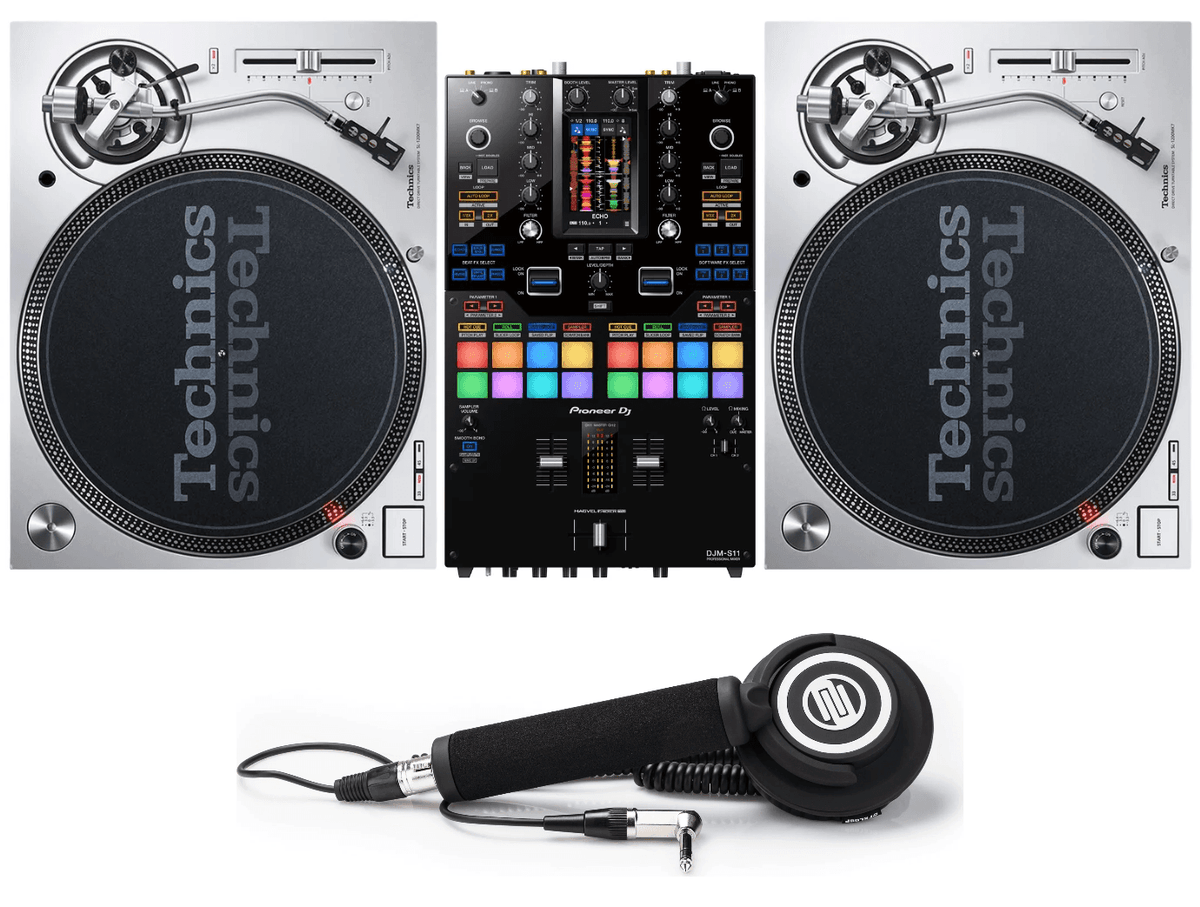 Pioneer DJ DJM-S11 + 2x Technics SL-1200MK7S + Reloop RHP-10 Mono Black Bundle