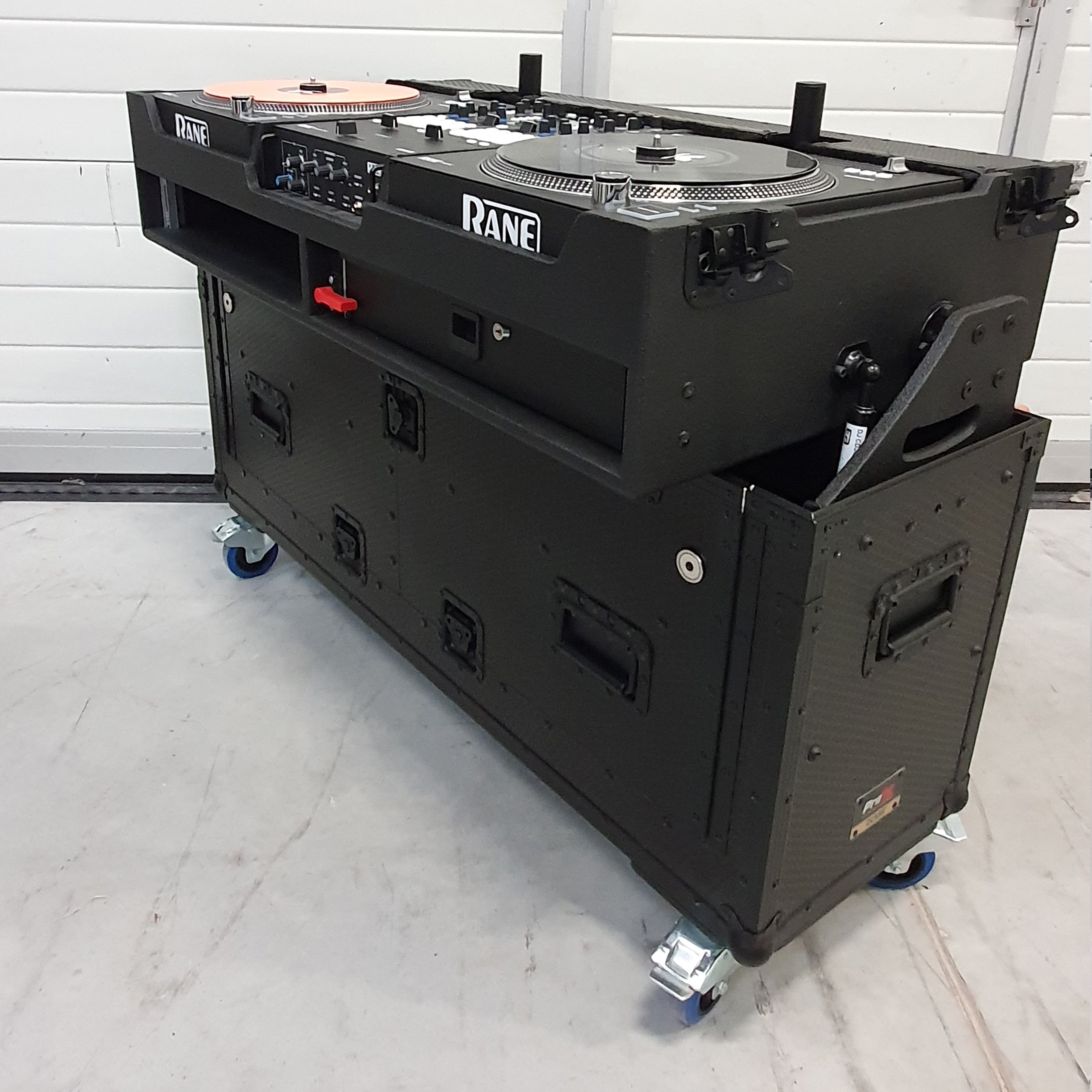 ProX Flip-Ready Easy Retracting Hydraulic Lift Case for RANE Twelve Seventy and Seventy Two MKII Series , with Two Laptop Arms
