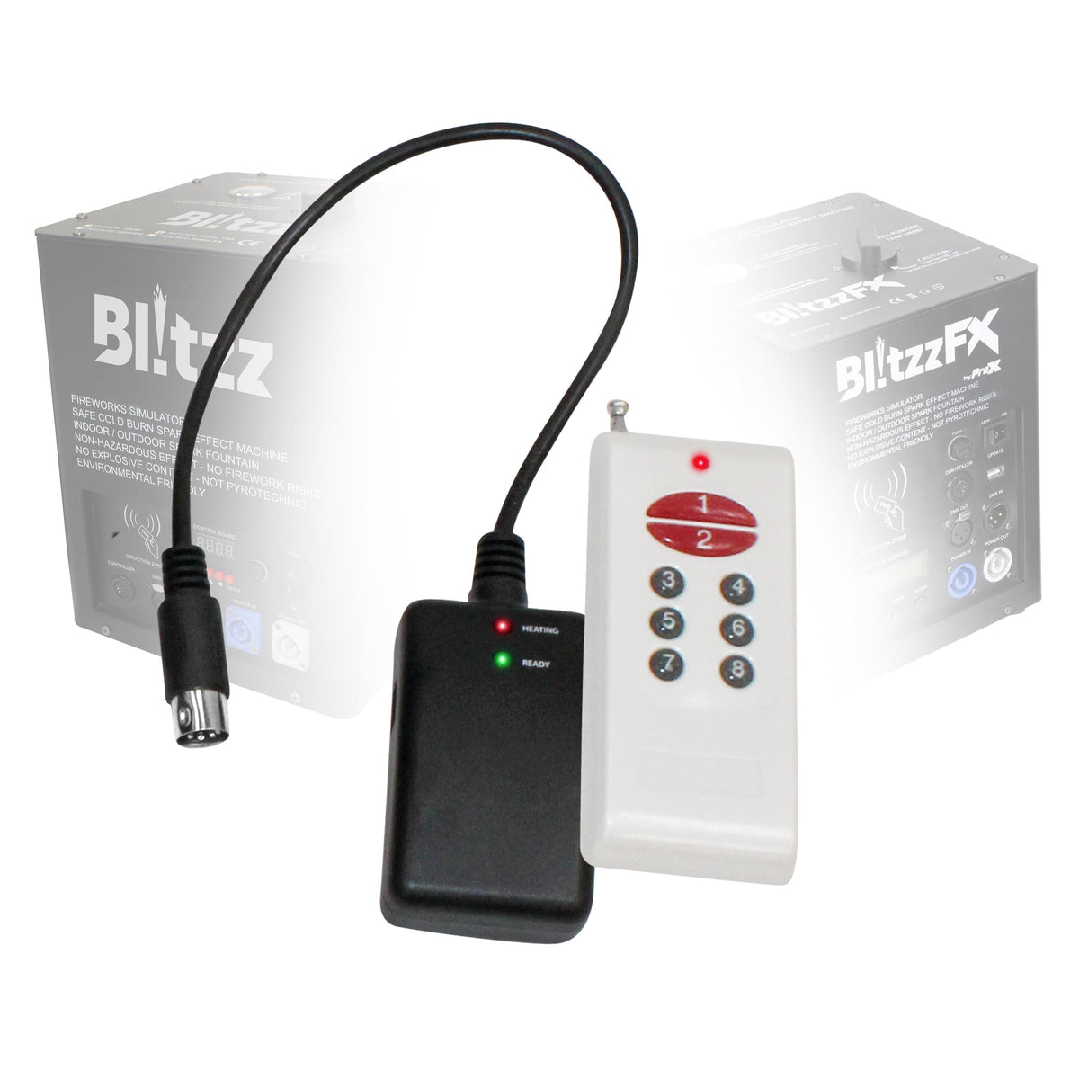 ProX Replacement Wireless Remote and Receiver for ProX Blitzz Cold Spark Machines.