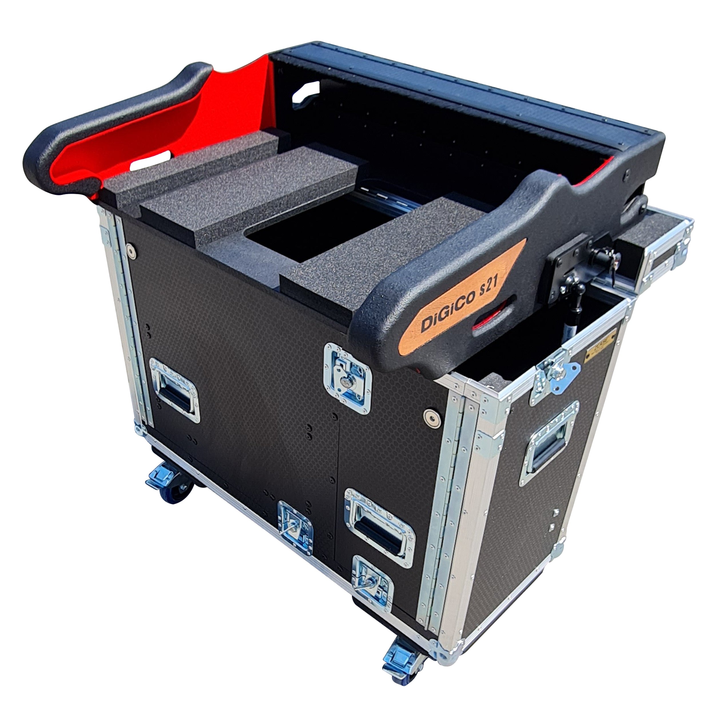 ProX DiGiCO S21 Flip-Ready Hydraulic Console Easy Retracting Detachable Lifting Console Flight Case with wheels by ZCASE