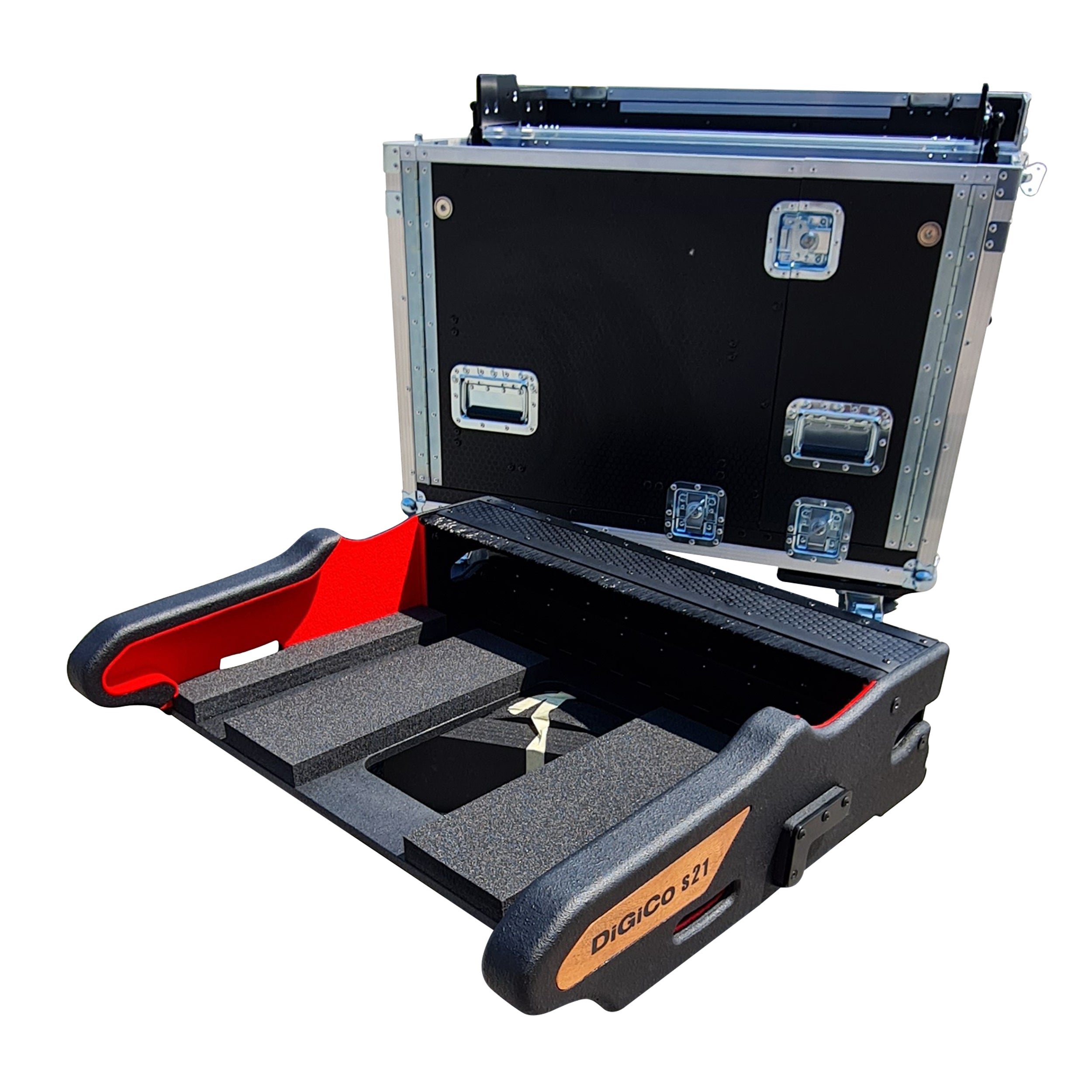 ProX DiGiCO S21 Flip-Ready Hydraulic Console Easy Retracting Detachable Lifting Console Flight Case with wheels by ZCASE