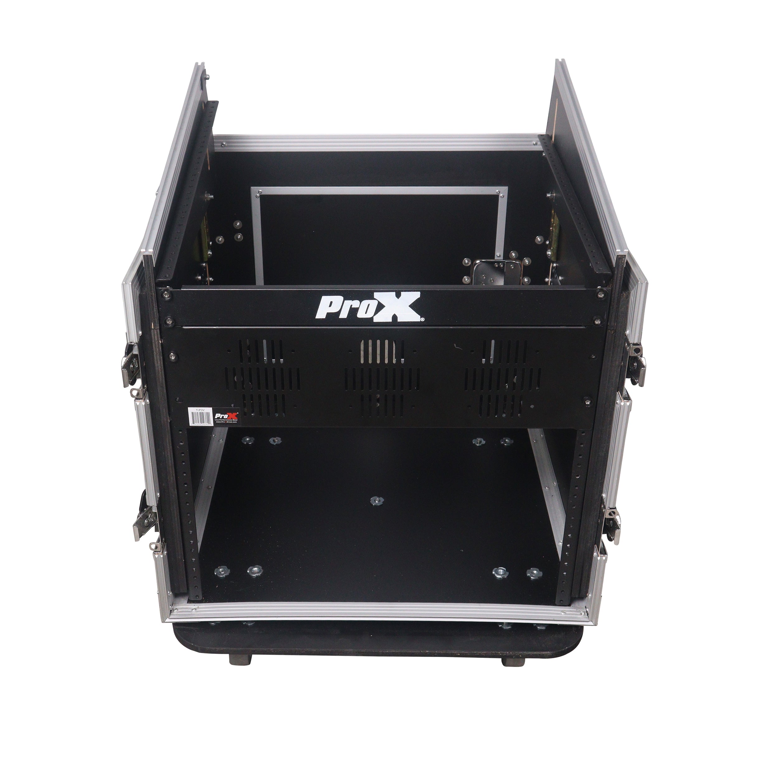 ProX 10U Vertical Rack Mount Flight Case with 10U Top for Mixer Combo Amp Rack with Caster Wheels
