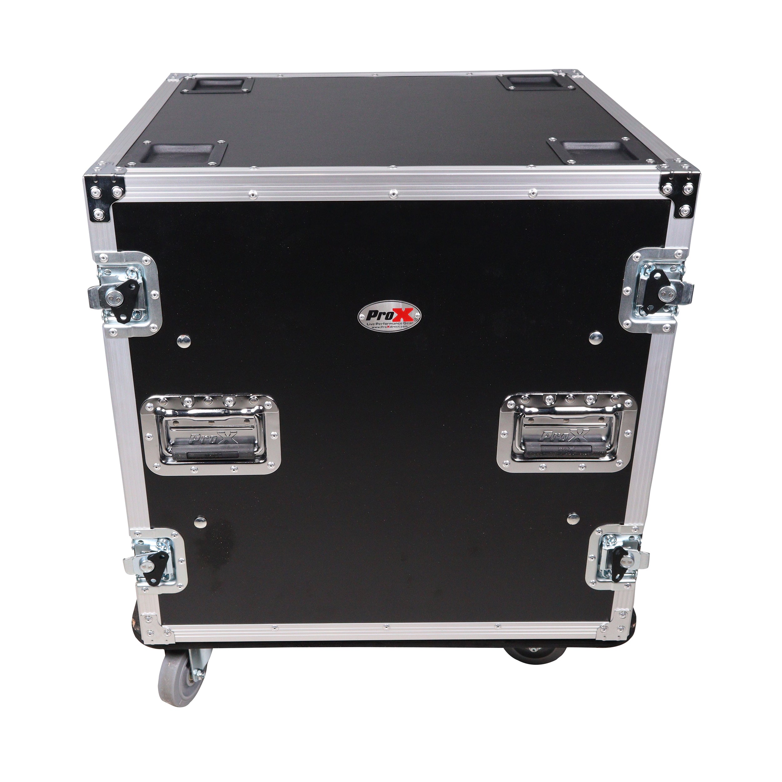 ProX 10U Space Shockproof Amp Rack ATA Flight Case 24 In Depth W-Casters