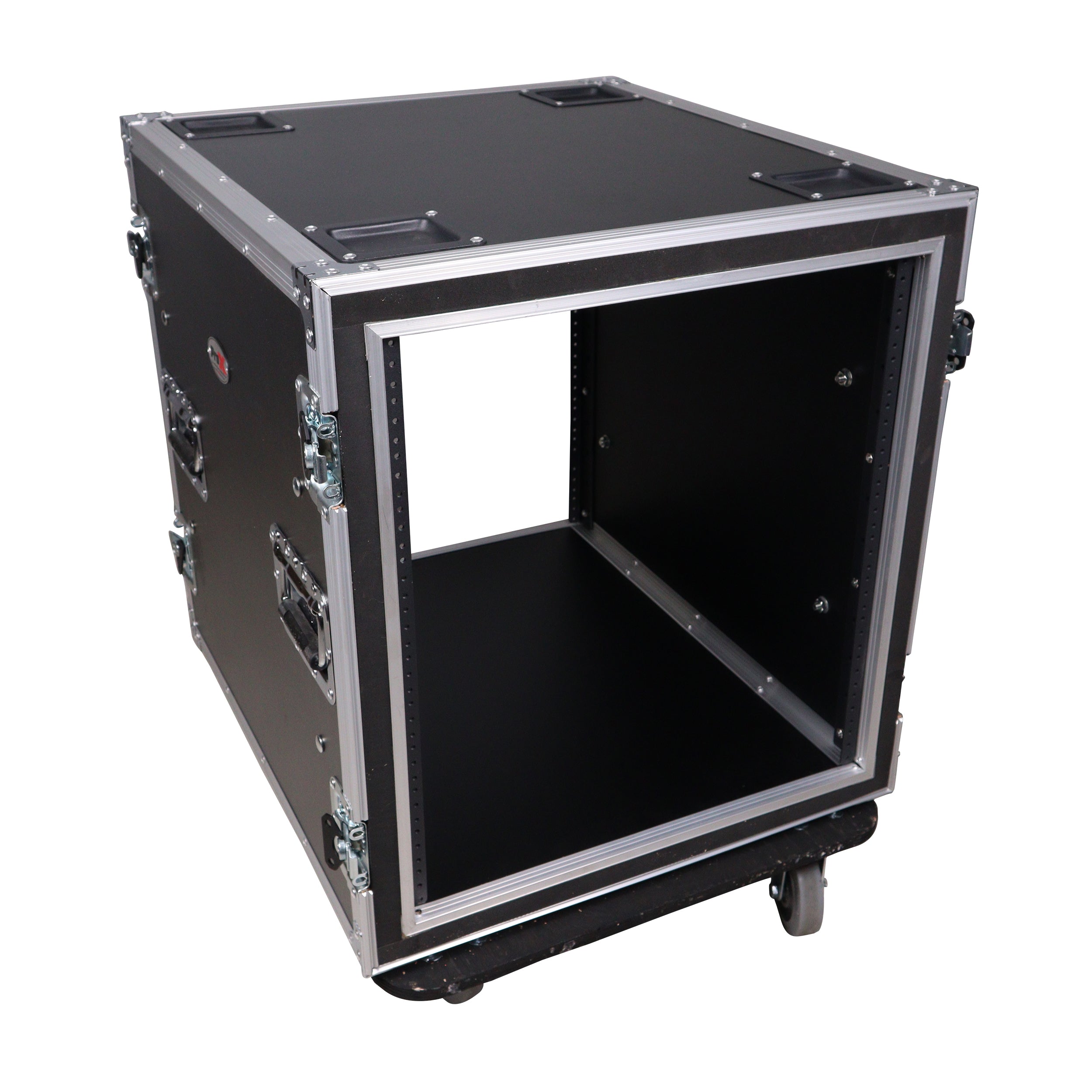 ProX 12U Space Shockproof Amp Rack ATA Flight Case 24 in. Depth with Caster Wheels