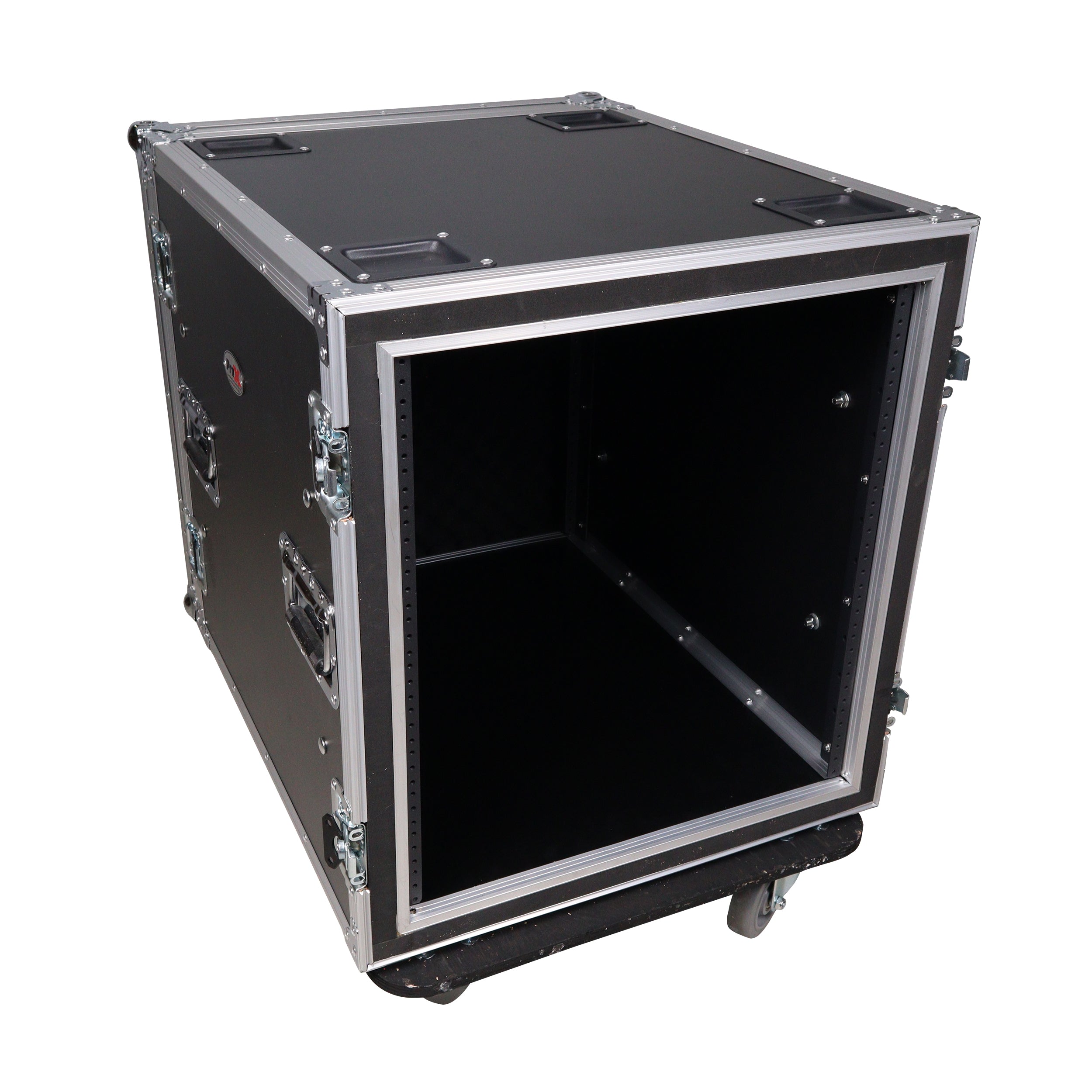 ProX 12U Space Shockproof Amp Rack ATA Flight Case 24 in. Depth with Caster Wheels