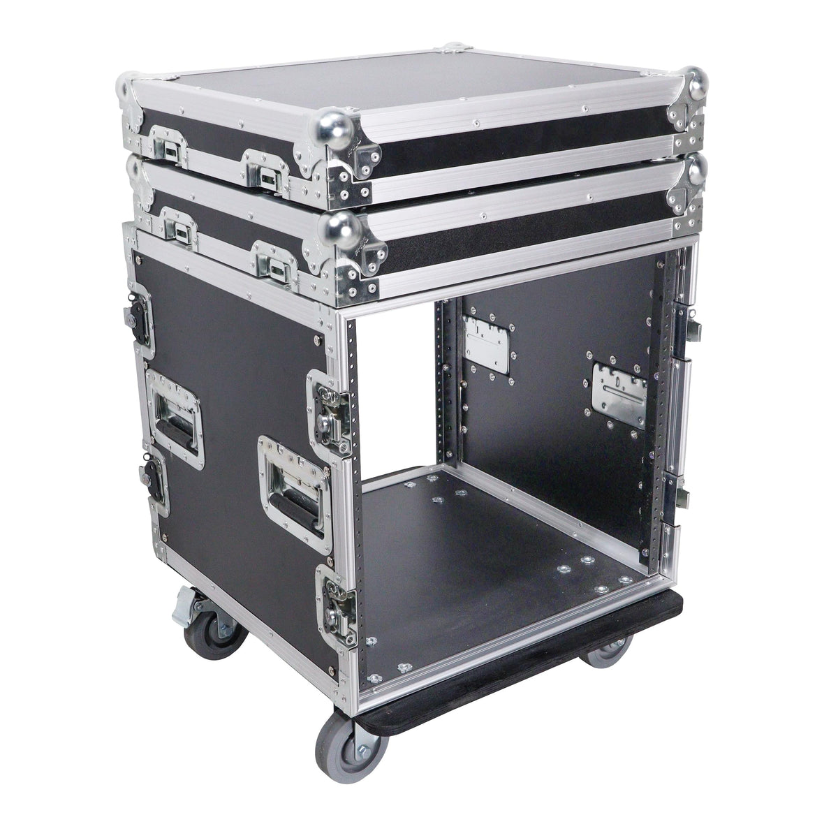 ProX 12U Vertical Amp Rack Mount Flight Case with Caster Wheels.