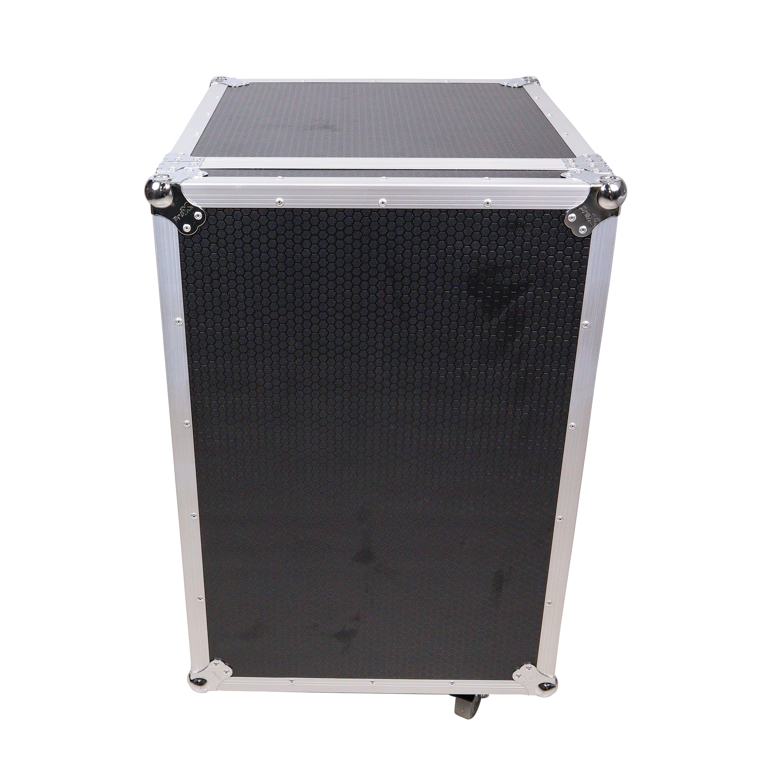 ProX 14U Vertical Rack Mount Flight Case with 10U Top for Mixer Combo Amp Rack with Caster Wheels