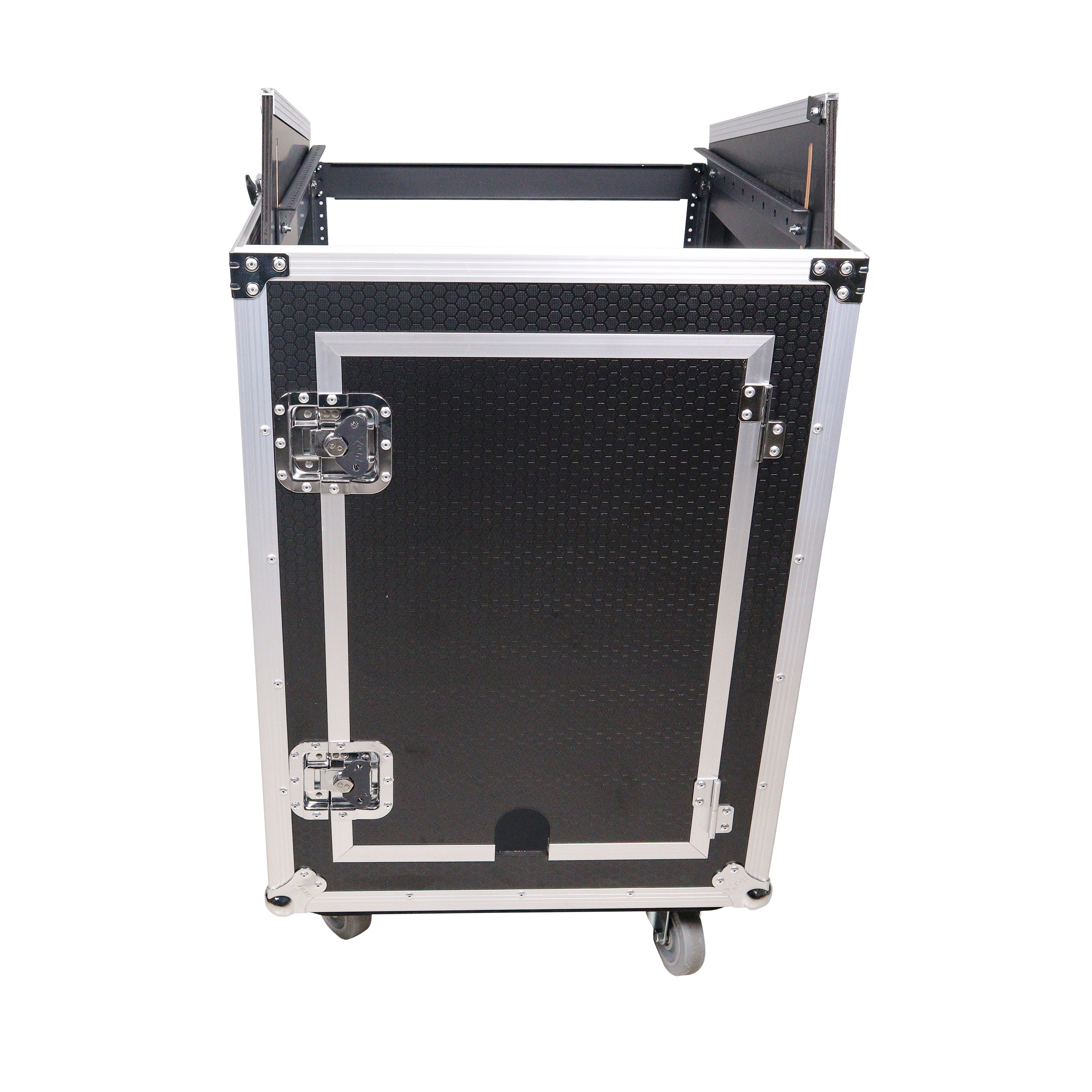 ProX 16U Vertical Rack Mount Flight Case with 10U Top for Mixer Combo Amp Rack with Caster Wheels