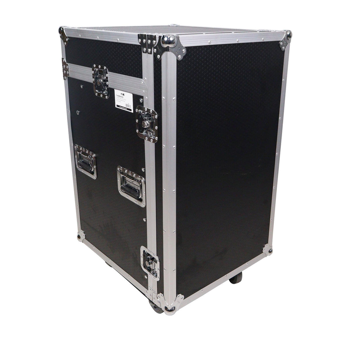 ProX 16U Vertical Rack Mount Flight Case with 10U Top for Mixer Combo Amp Rack with Caster Wheels.