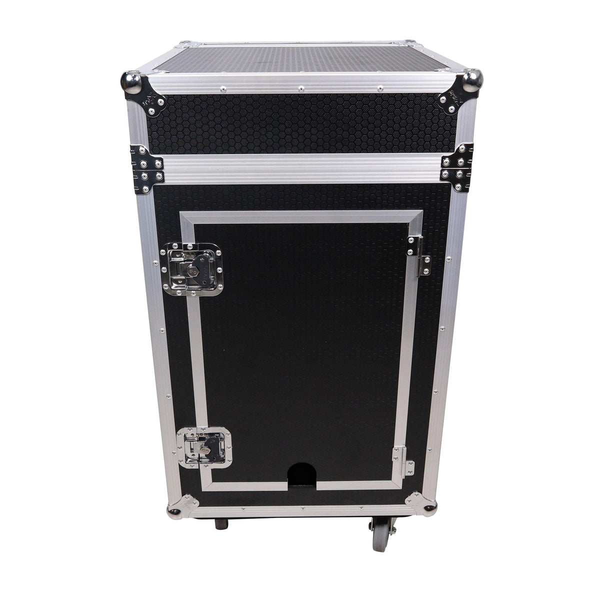 ProX 16U Vertical Rack Mount Flight Case with 10U Top for Mixer Combo Amp Rack with Caster Wheels.