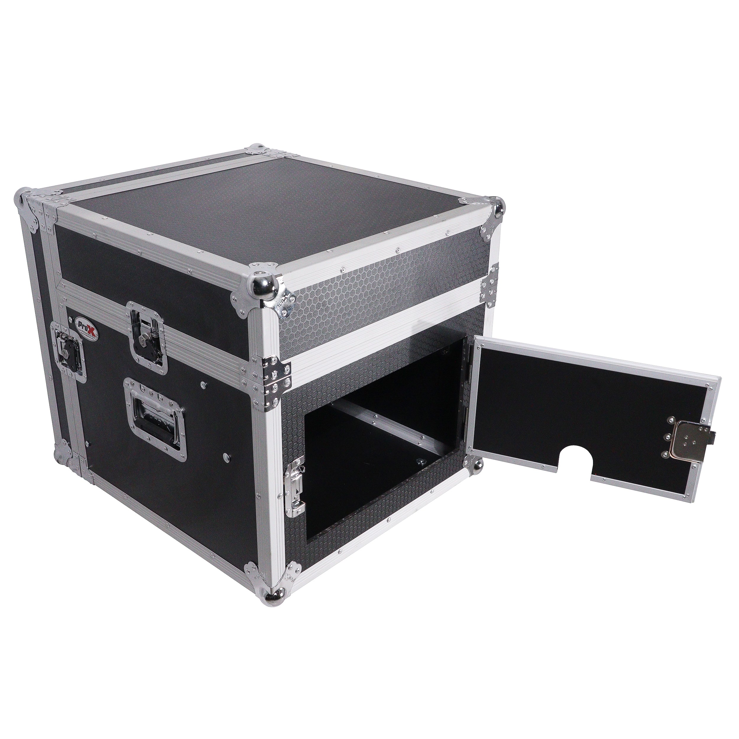 ProX 6U Vertical Rack Mount Flight Case with 10U Top for Mixer Combo Amp Rack