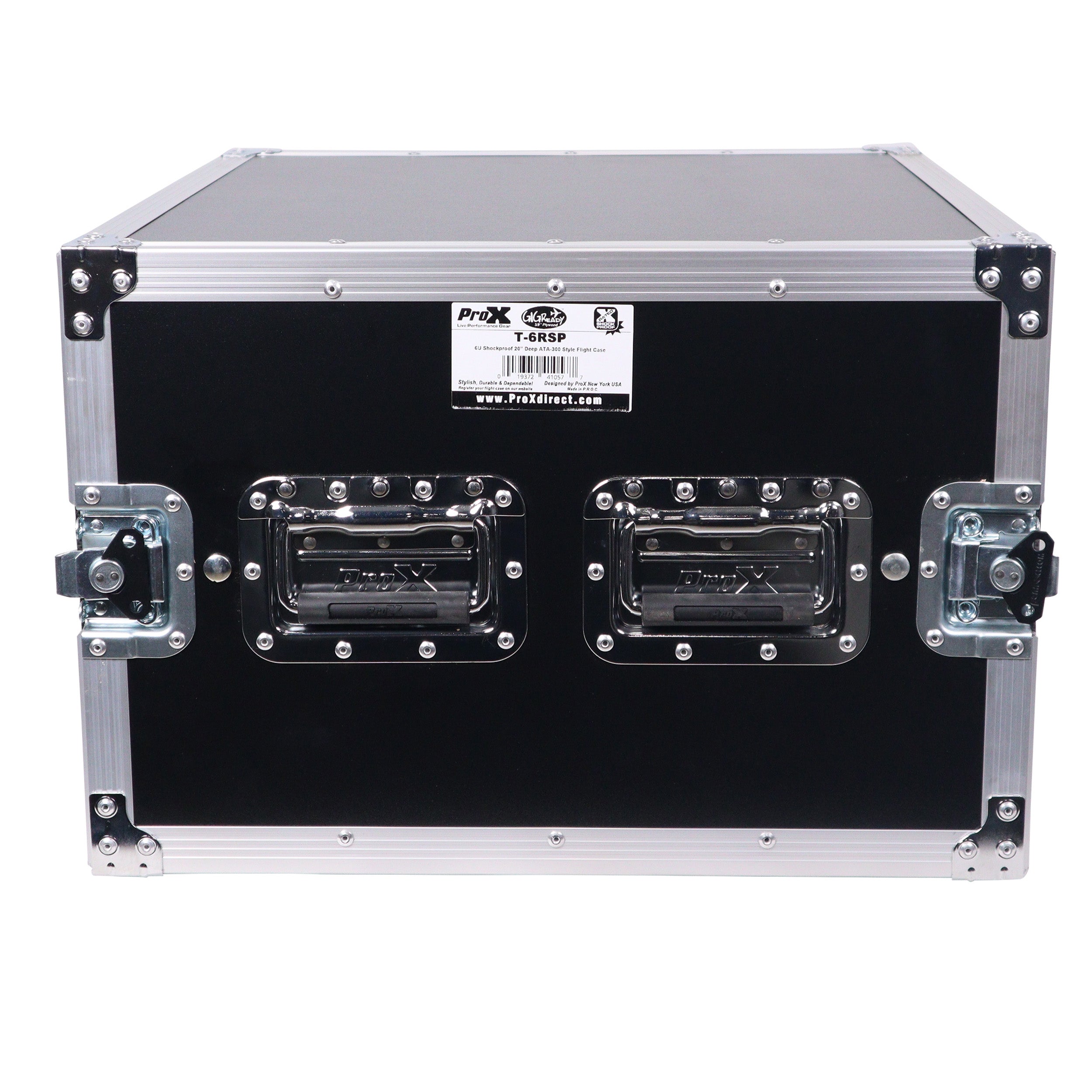 ProX ATA Style 6U Rack Space Shockproof Amp Rack Mount Case 20 in. Depth with recessed handles