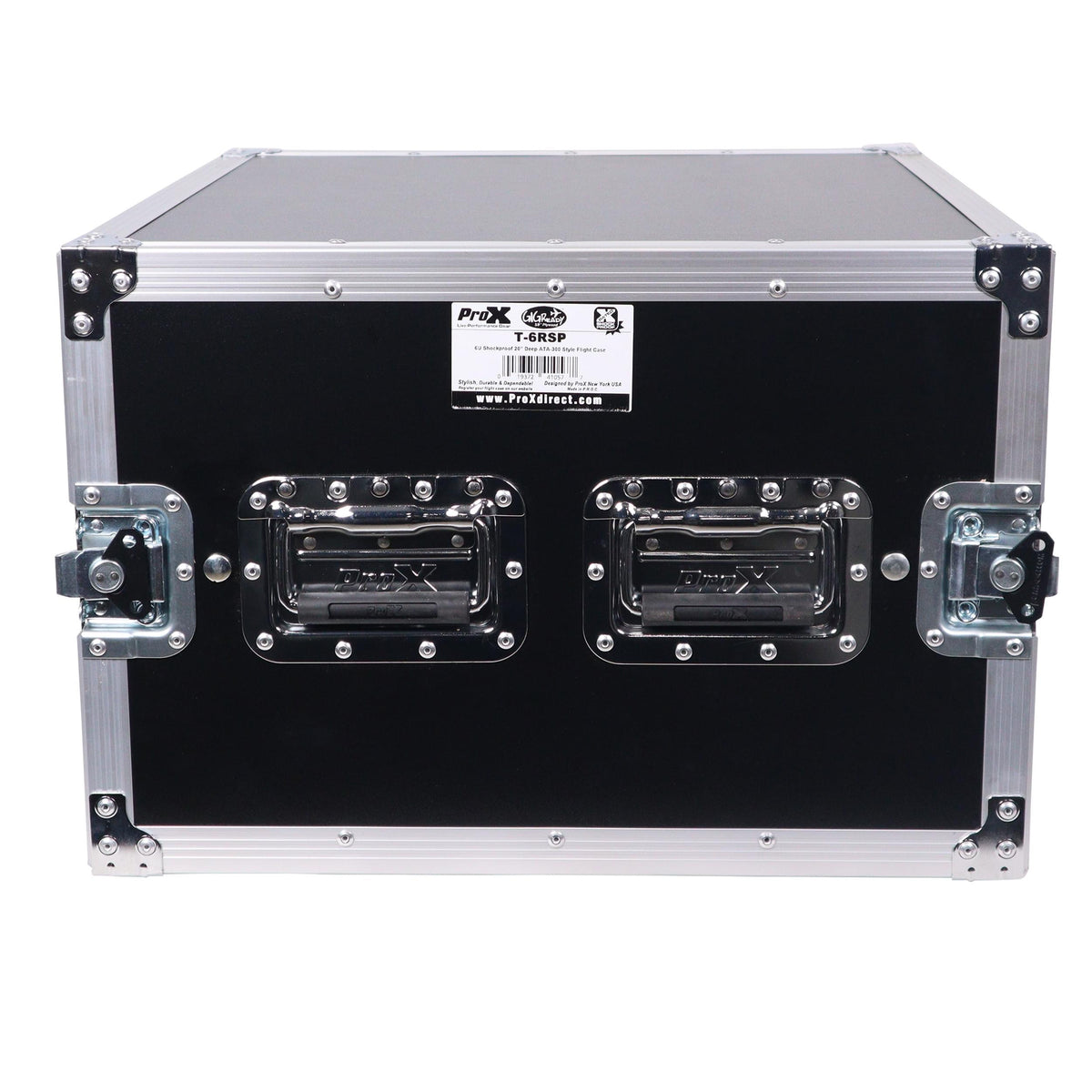 ProX ATA Style 6U Rack Space Shockproof Amp Rack Mount Case 20 in. Depth with recessed handles.