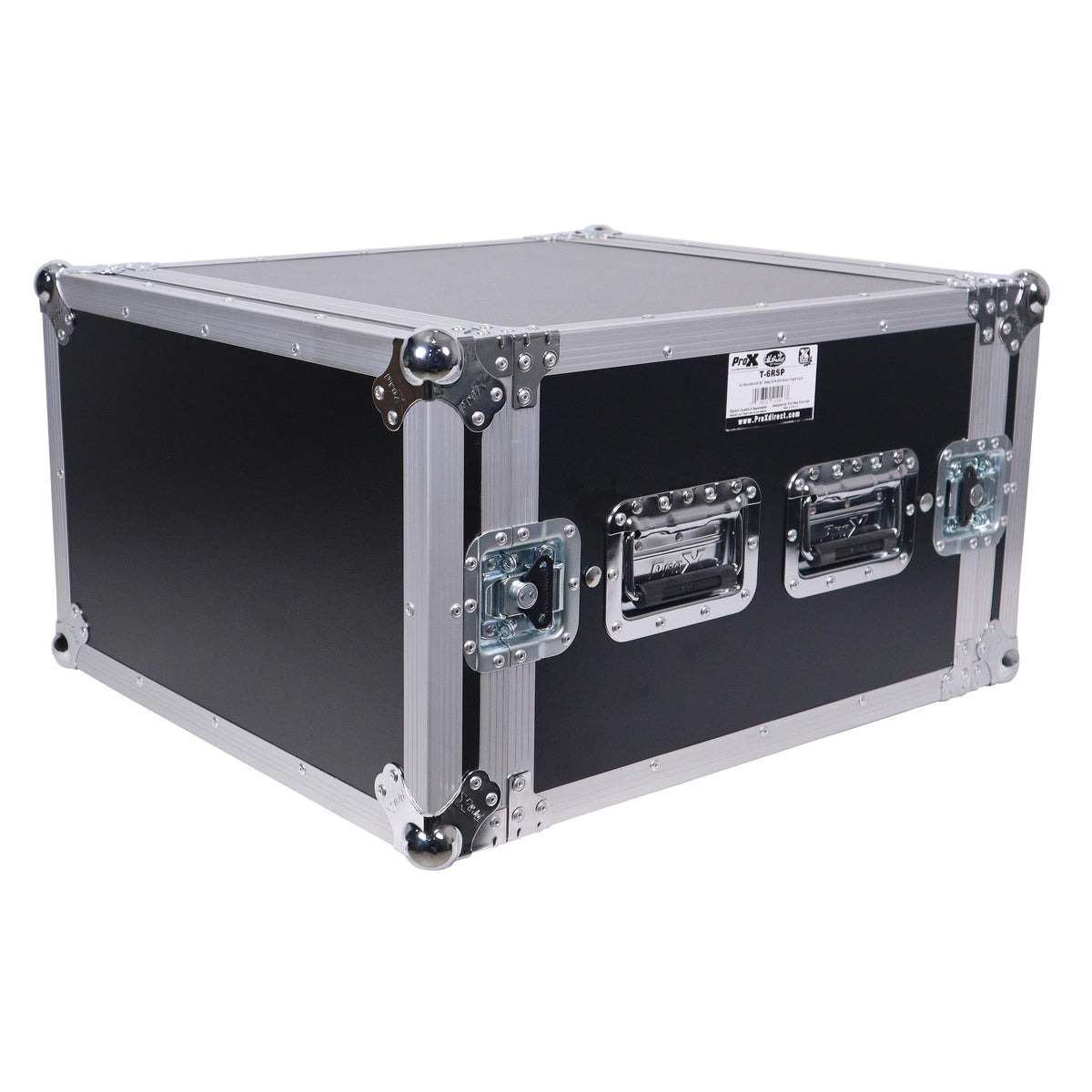 ProX ATA Style 6U Rack Space Shockproof Amp Rack Mount Case 20 in. Depth with recessed handles.