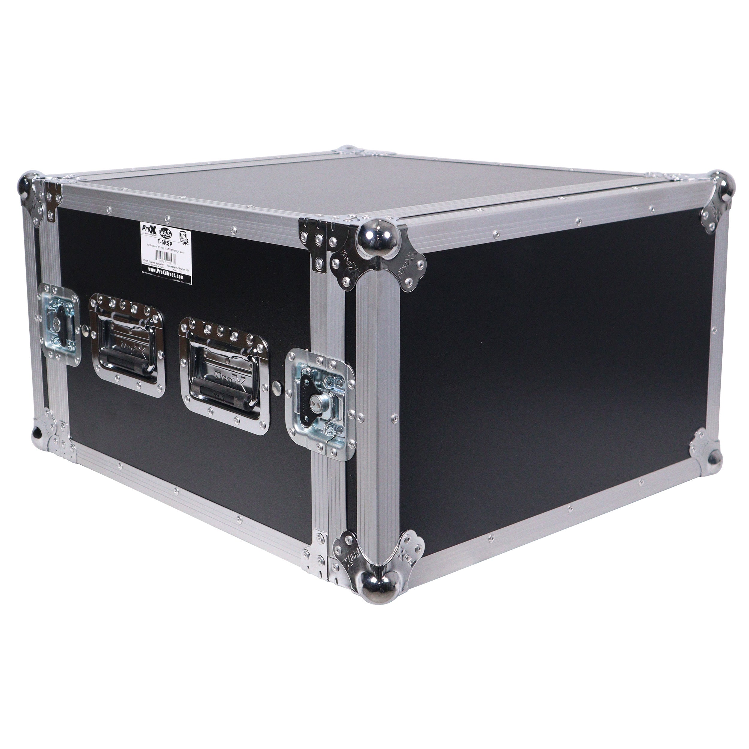 ProX ATA Style 6U Rack Space Shockproof Amp Rack Mount Case 20 in. Depth with recessed handles