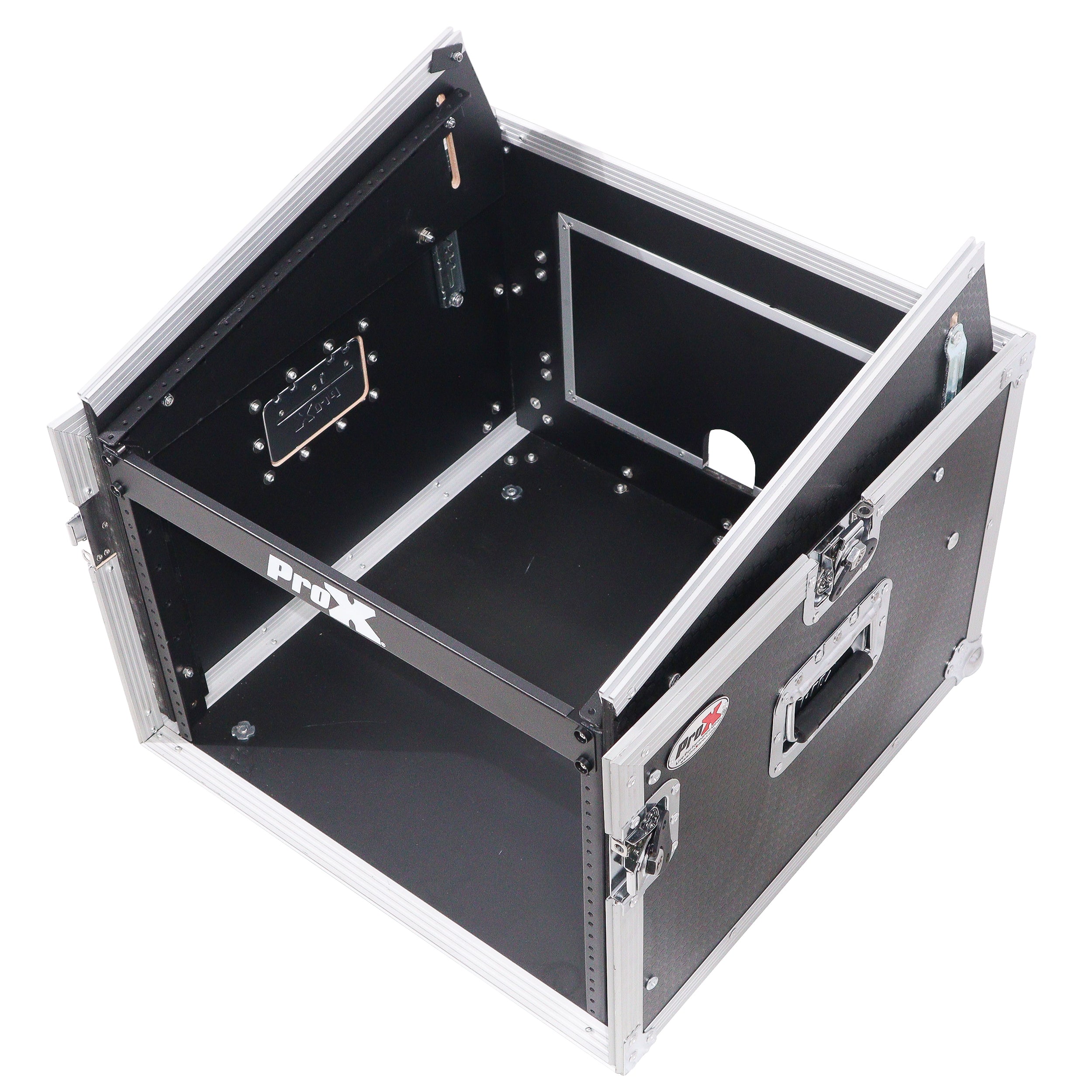 ProX 8U Vertical Rack Mount Flight Case with 10U Top for Mixer Combo Amp Rack