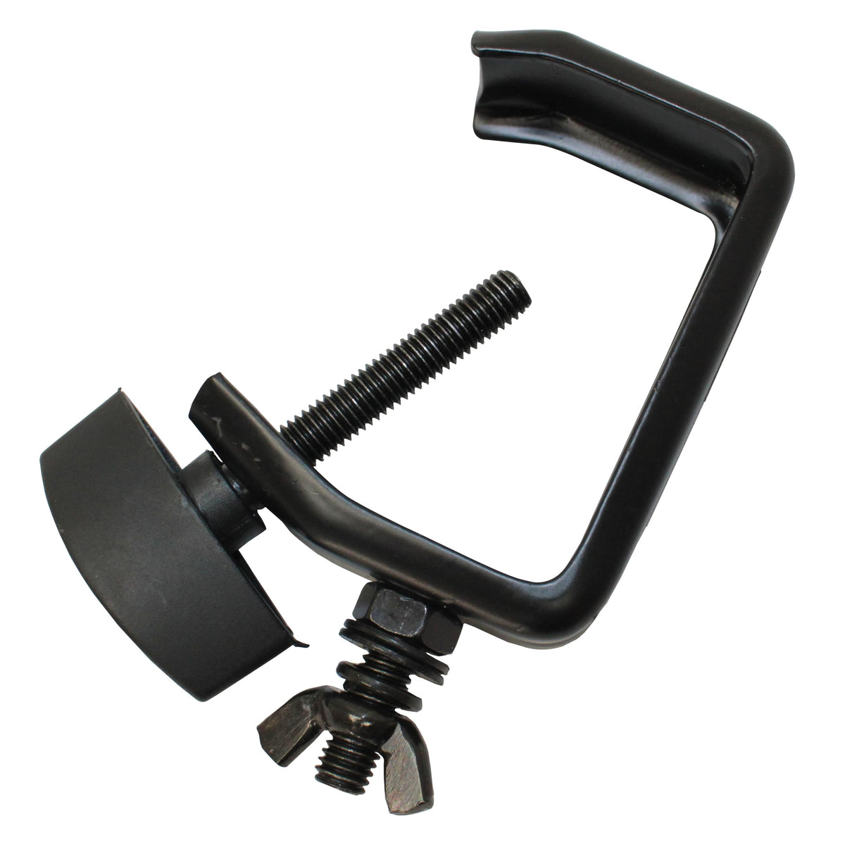 ProX Light Duty Aluminum C Style M10 Clamp with Flat Thumbscrew for 2" Truss Tube Capacity 45 lbs Black Finish.