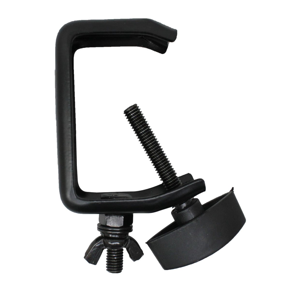 ProX Light Duty Aluminum C Style M10 Clamp with Flat Thumbscrew for 2" Truss Tube Capacity 45 lbs Black Finish.