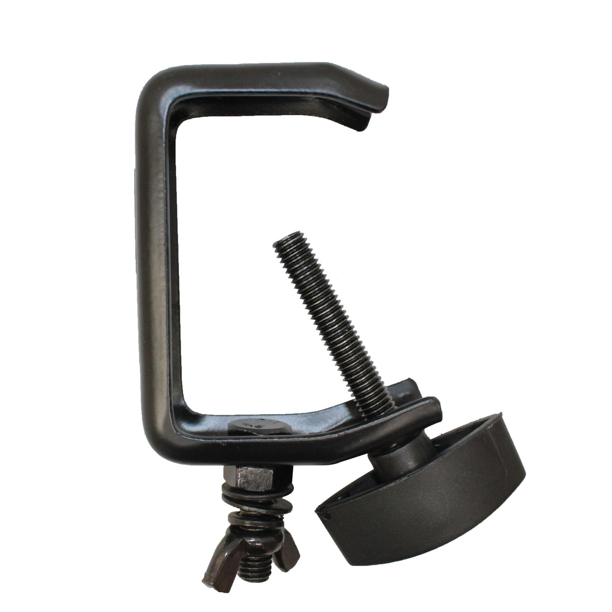 ProX Light Duty Aluminum C Style M10 Clamp with Flat Thumbscrew for 2" Truss Tube Capacity 45 lbs Black Finish.