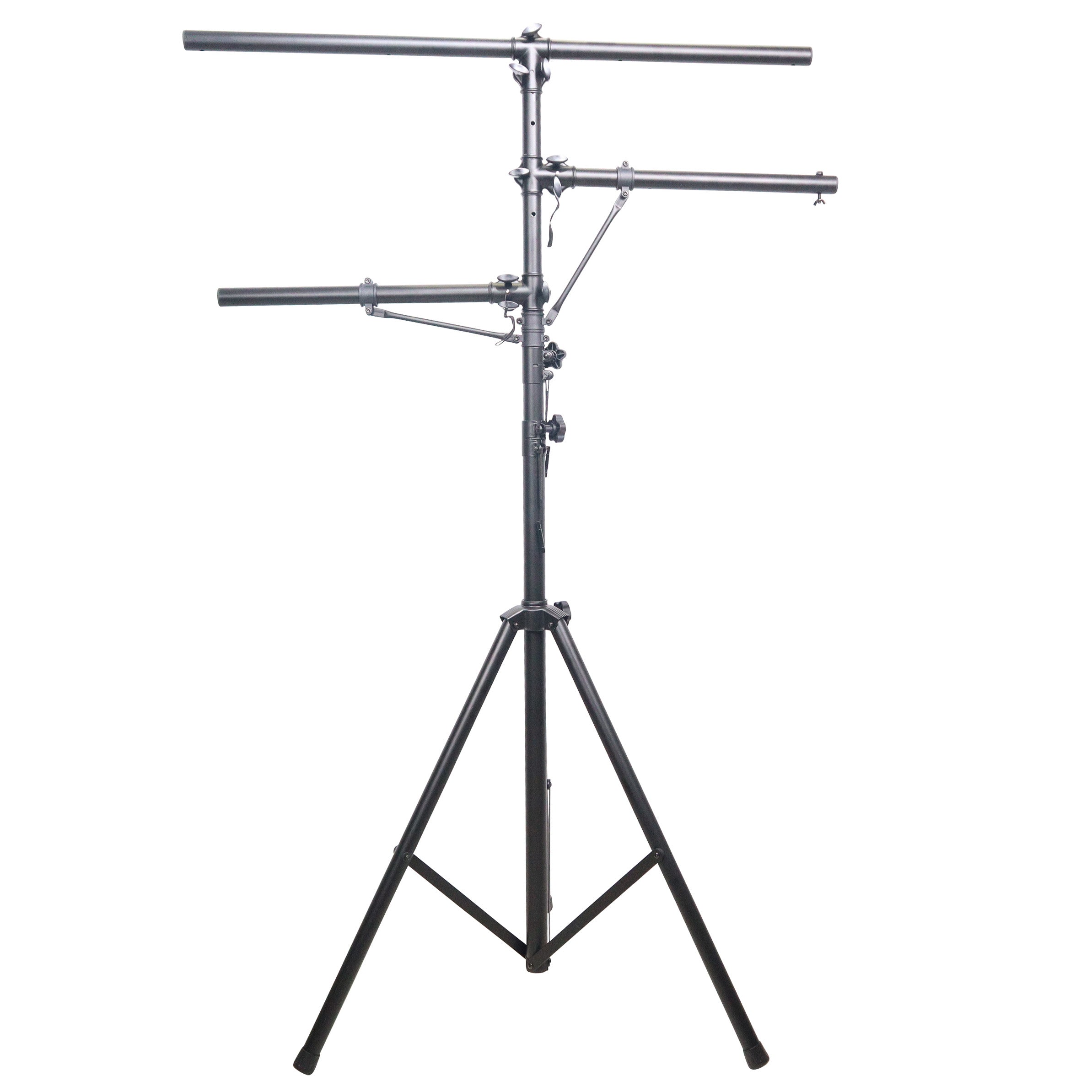ProX Height Adjustable DJ Lighting Stand with (2) Side Bars – adjusts up to 12 Ft Height
