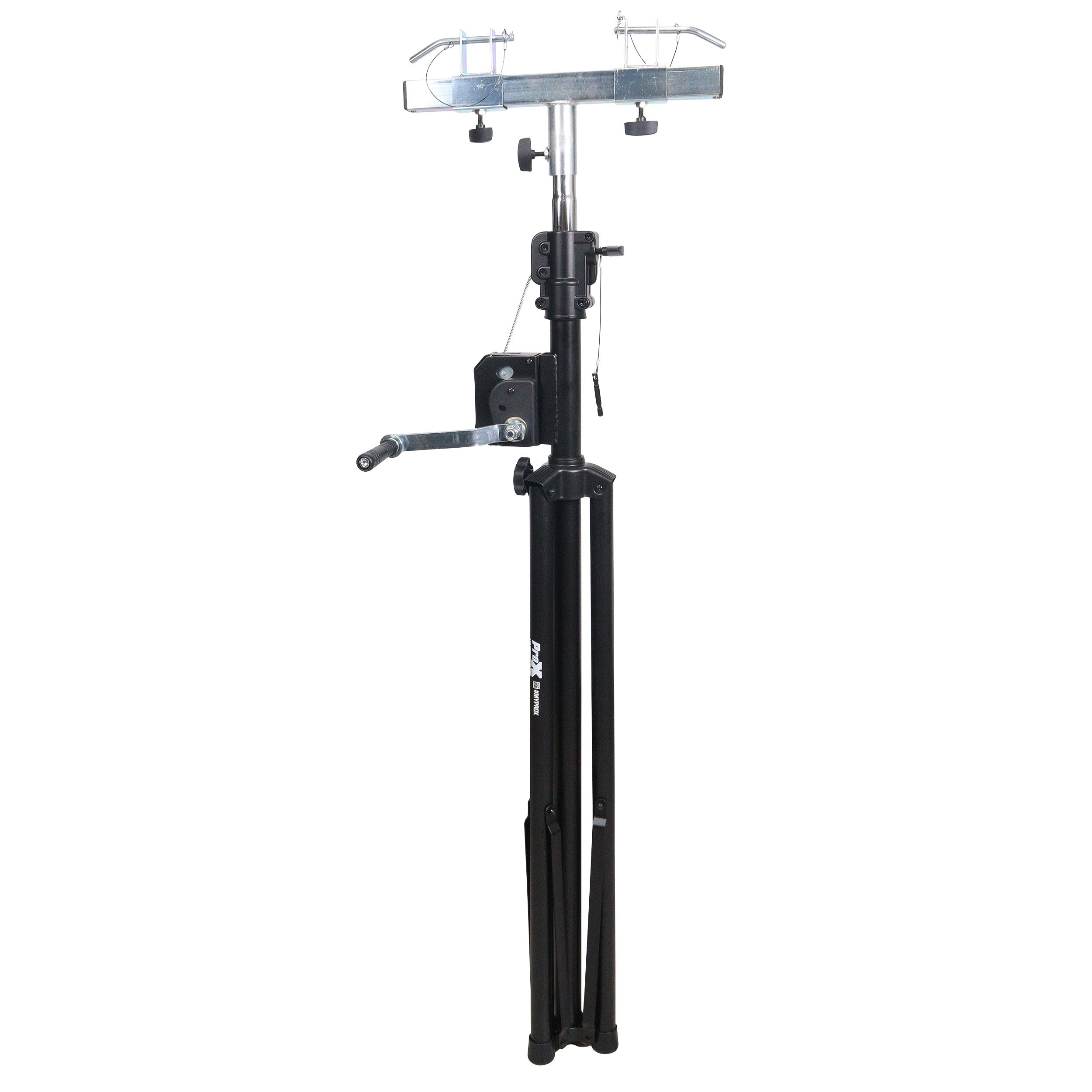 ProX 10-Feet Height Adjustable Portable Crank Lighting Stand System with included 2x T-Bars Triangle Truss for 5ft 10ft 15ft Width