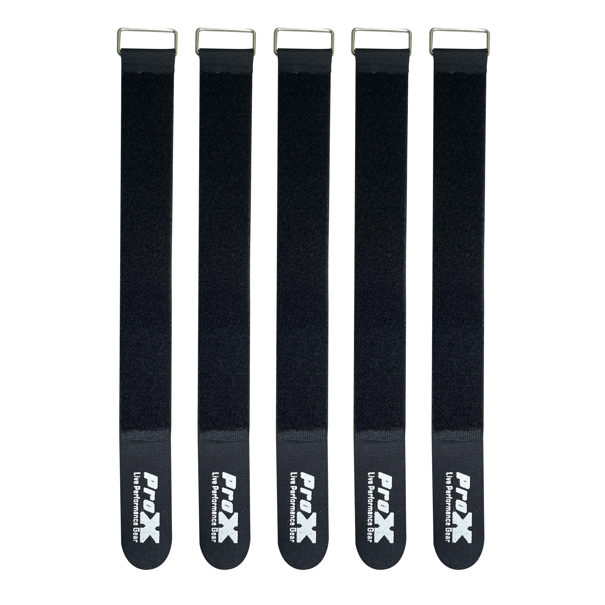 ProX Pack of 5 Reusable 20" x 2" Cable Tie Strap with Velcro Hook and Adjustable Loop Fastener Cable Management