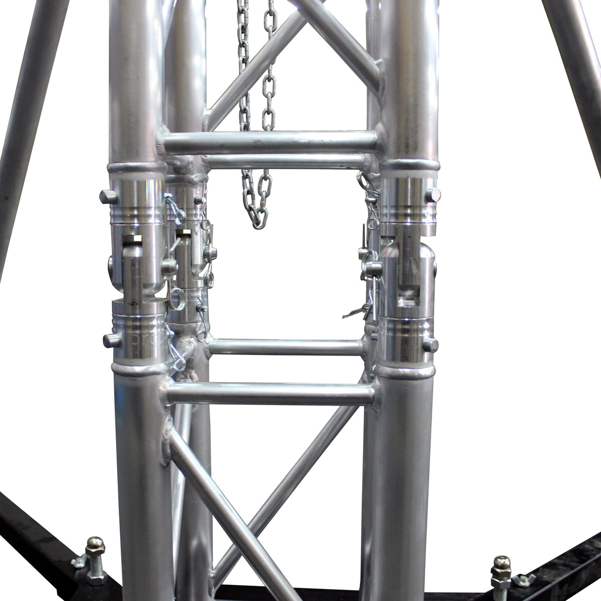 ProX Truss Tower Stage Roofing System Package -Top Block | Hinges | Base | Outriggers and 3.28 Ft. 2 mm Wall Truss Segment.