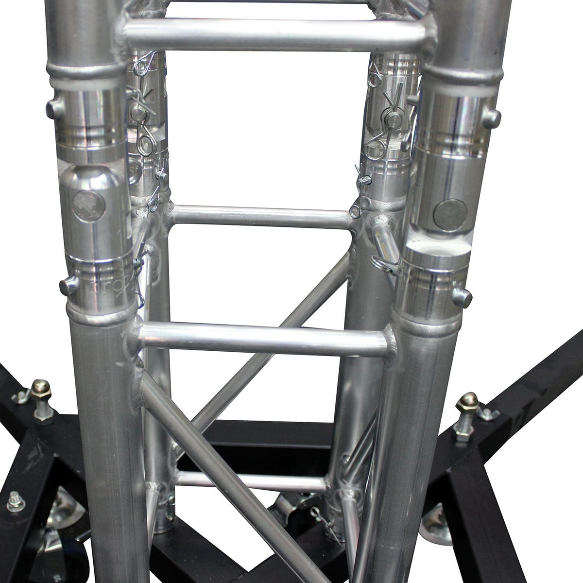 ProX Truss Tower Stage Roofing System Package -Top Block | Hinges | Base | Outriggers and 3.28 Ft. 2 mm Wall Truss Segment.