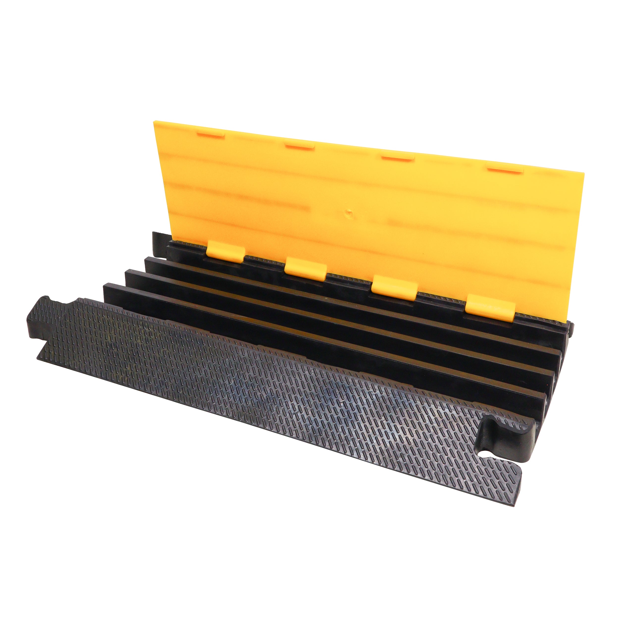 ProX 4-Channel Rubber Cable Protector Ramp Speed Bump Cover Indoor Outdoor – Supports up to 60 Tons