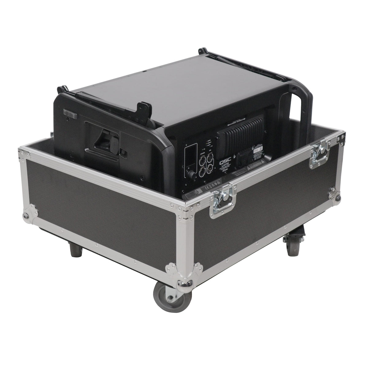 ProX Universal ATA Speaker Flight Case for 2xQSC KLA12 LA112 FBT HORIZON VHA 112SA, Mackie DRM12A and similar sizes 30x26x22 in.