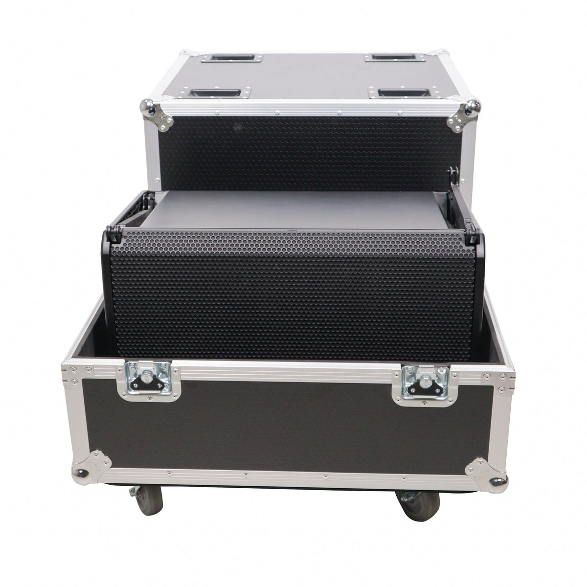 ProX Universal ATA Speaker Flight Case for 2xQSC KLA12 LA112 FBT HORIZON VHA 112SA, Mackie DRM12A and similar sizes 30x26x22 in.