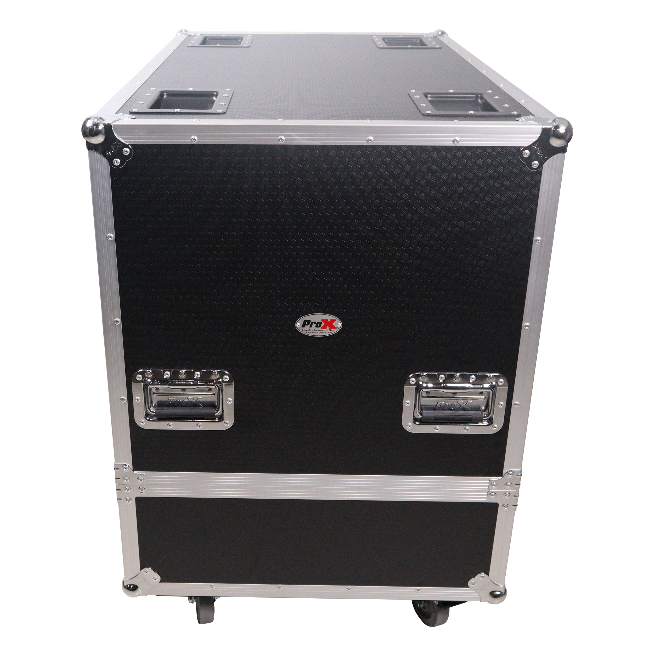 ProX Universal Dual Speaker Flight Case Fits (2) QSC KLA12 LA112 EV ETX12P - 25x17x15 in.