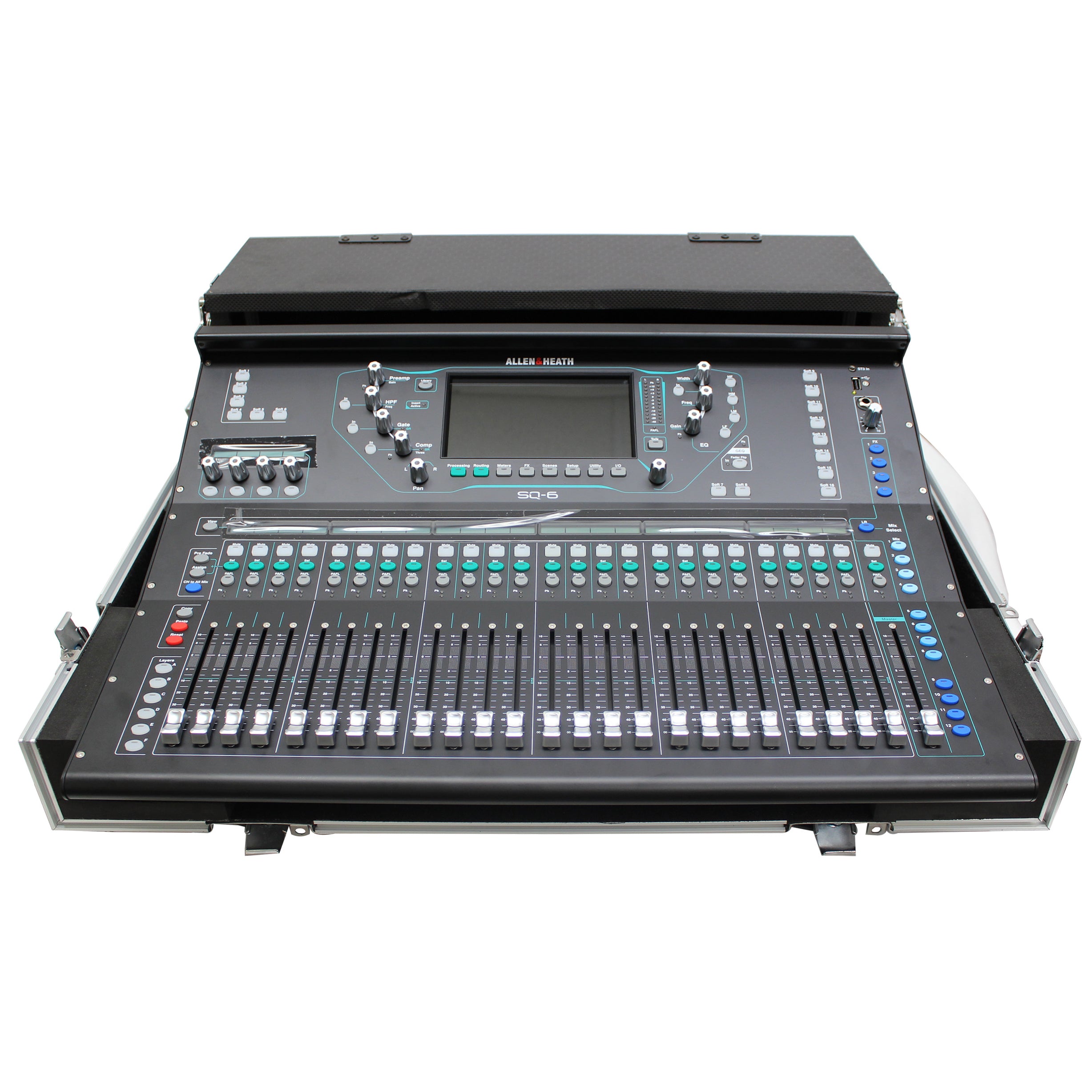 ProX ATA Digital Audio Mixer Flight Case for Allen & Heath SQ5&SQ5;+ Console with Doghouse compartment and Caster wheels