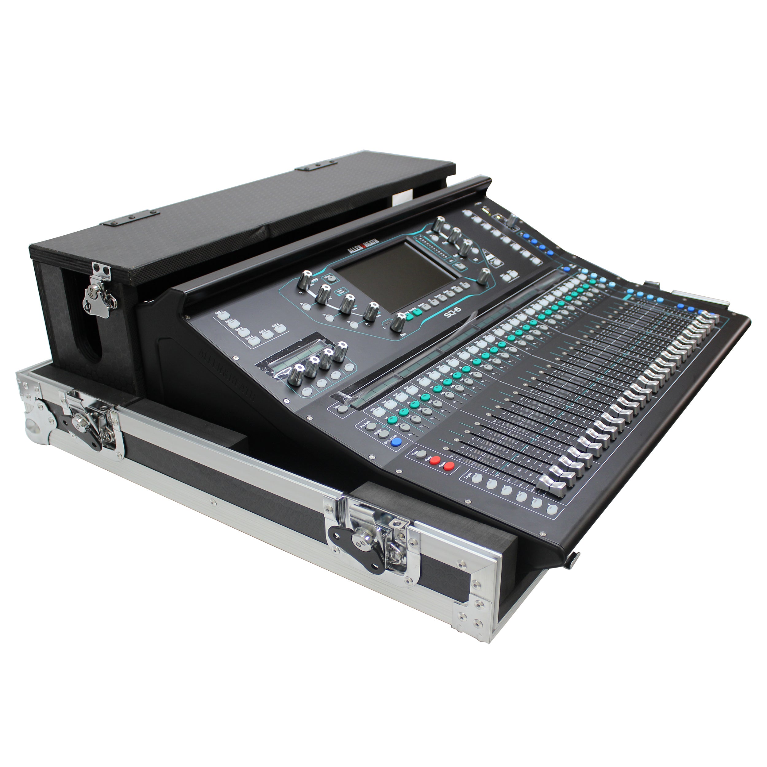ProX ATA Digital Audio Mixer Flight Case for Allen & Heath SQ7 Console with Doghouse compartment and Caster wheels