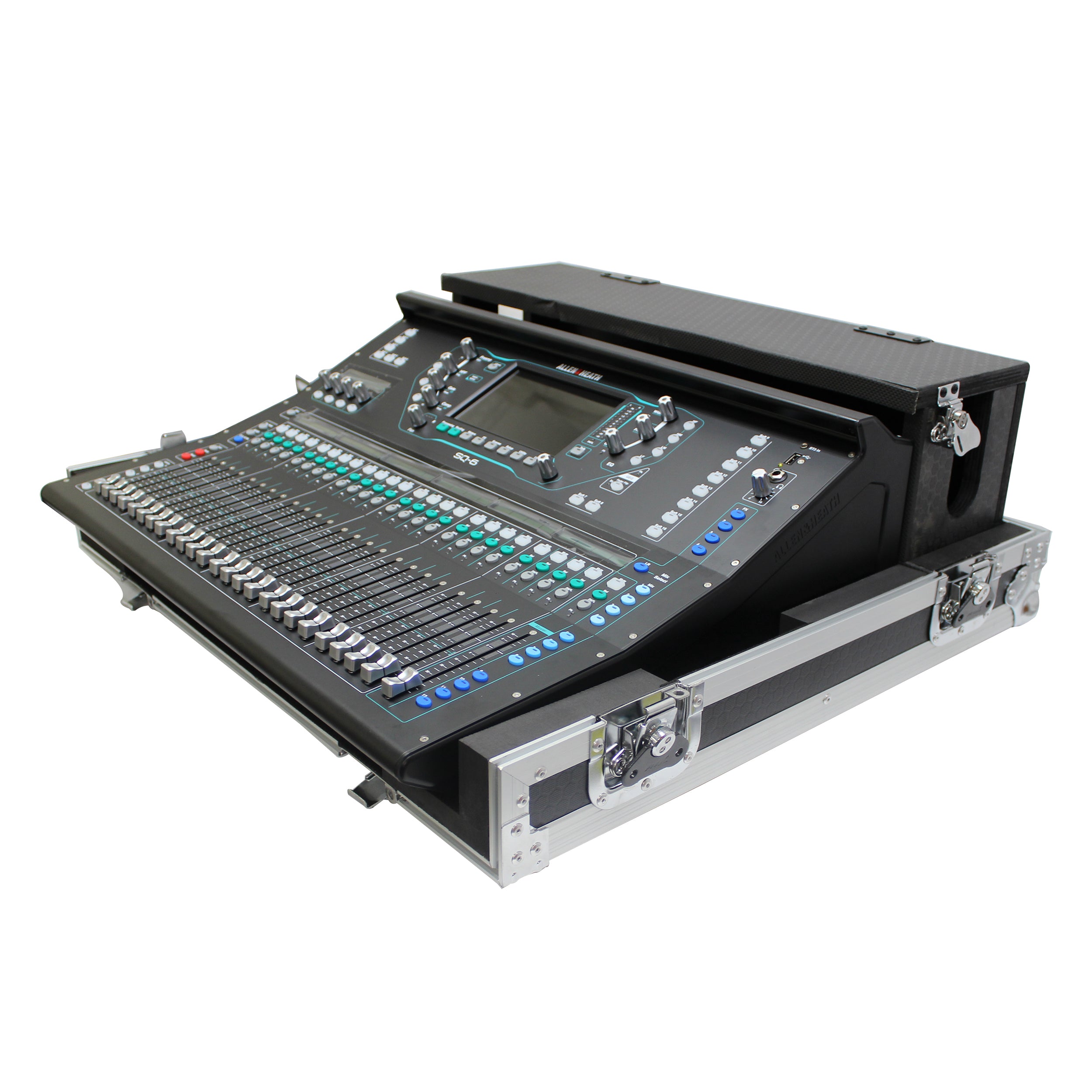 ProX ATA Digital Audio Mixer Flight Case for Allen & Heath SQ7 Console with Doghouse compartment and Caster wheels