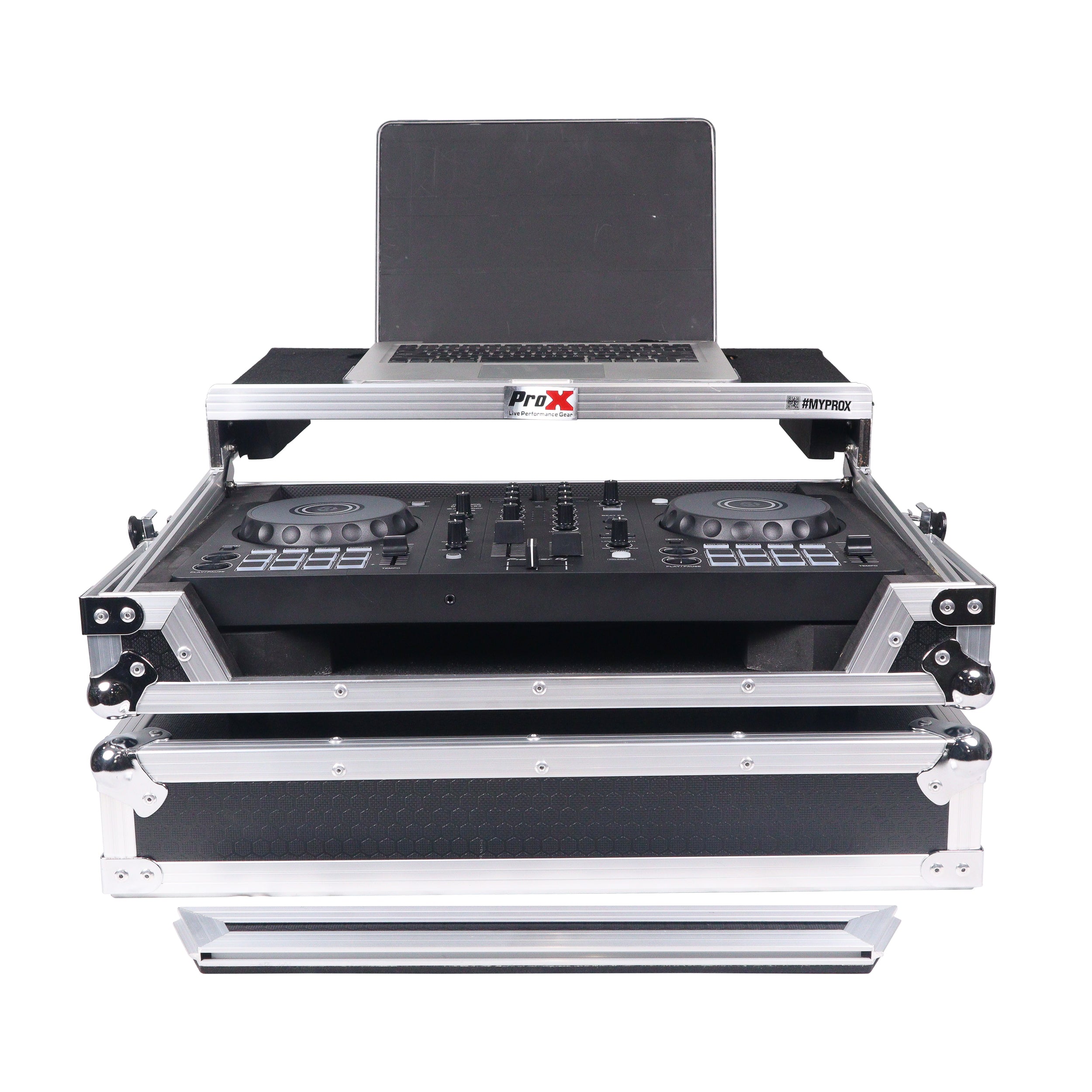 ProX ATA Flight Road Case For Pioneer DDJ-FLX4 DDJ-400 DDJ-SB3 DJ Controller with Laptop Shelf