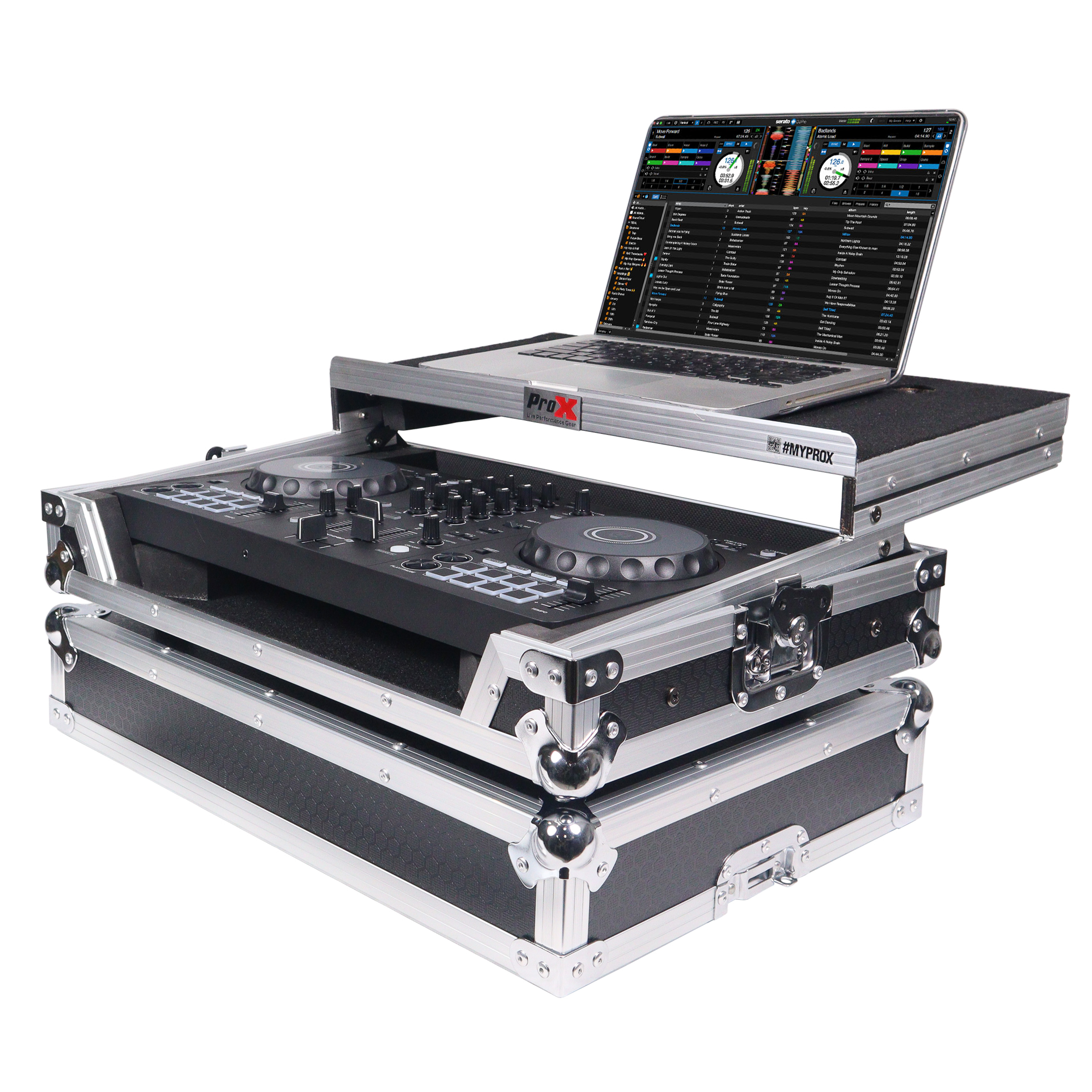 ProX ATA Flight Road Case For Pioneer DDJ-FLX4 DDJ-400 DDJ-SB3 DJ Controller with Laptop Shelf