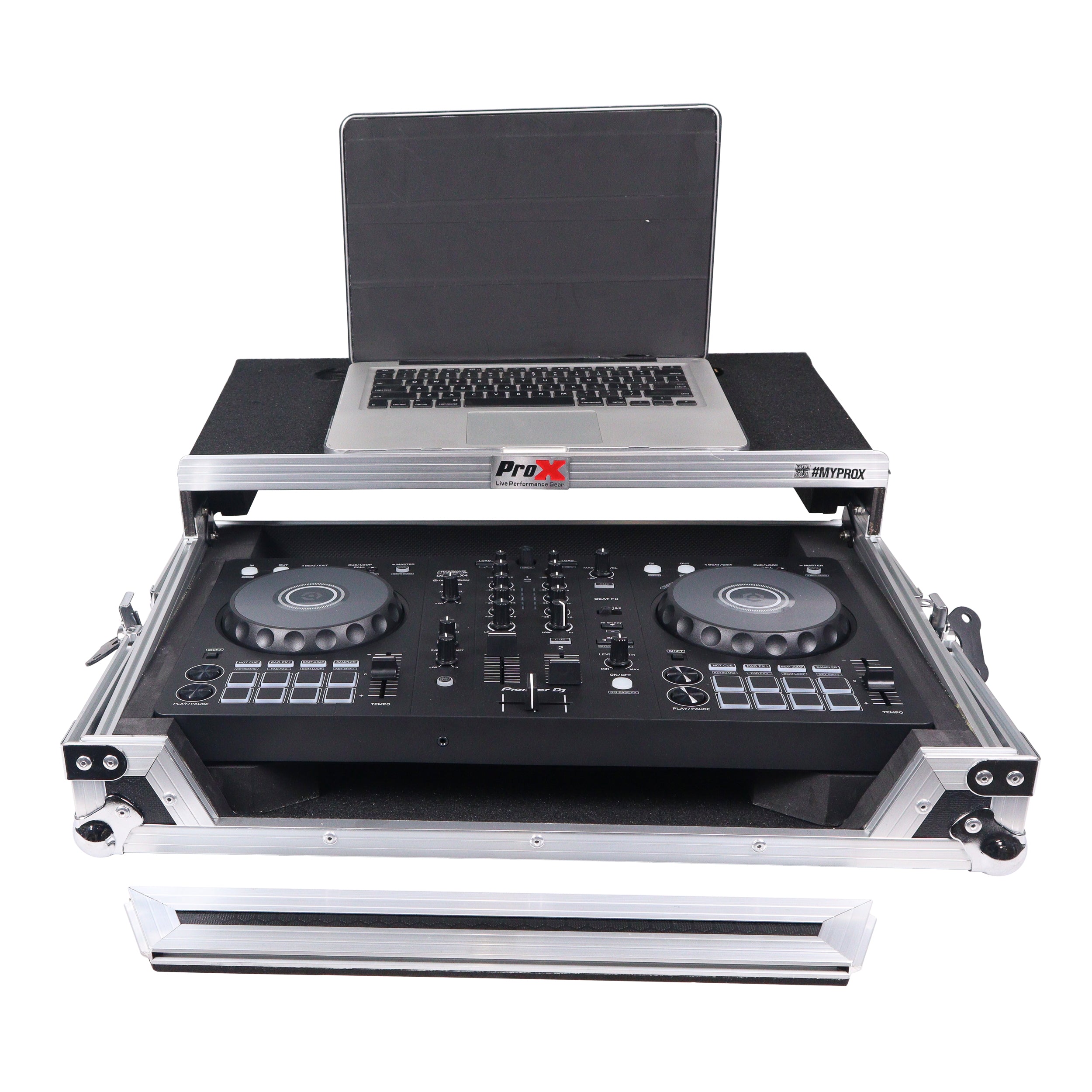 ProX ATA Flight Road Case For Pioneer DDJ-FLX4 DDJ-400 DDJ-SB3 DJ Controller with Laptop Shelf