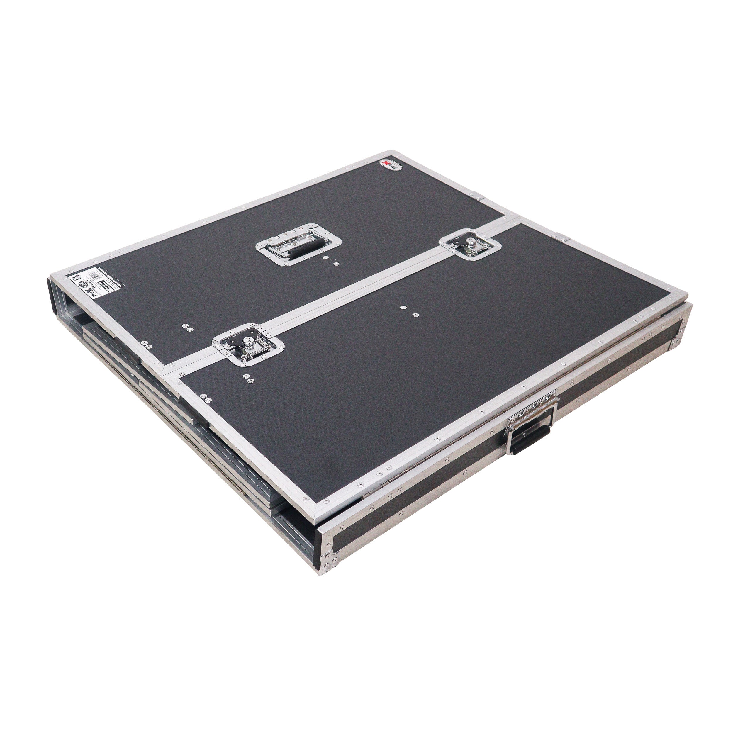 ProX Transformer Flight Case Style Folding DJ Table and Workstation with Smooth Rolling Wheels