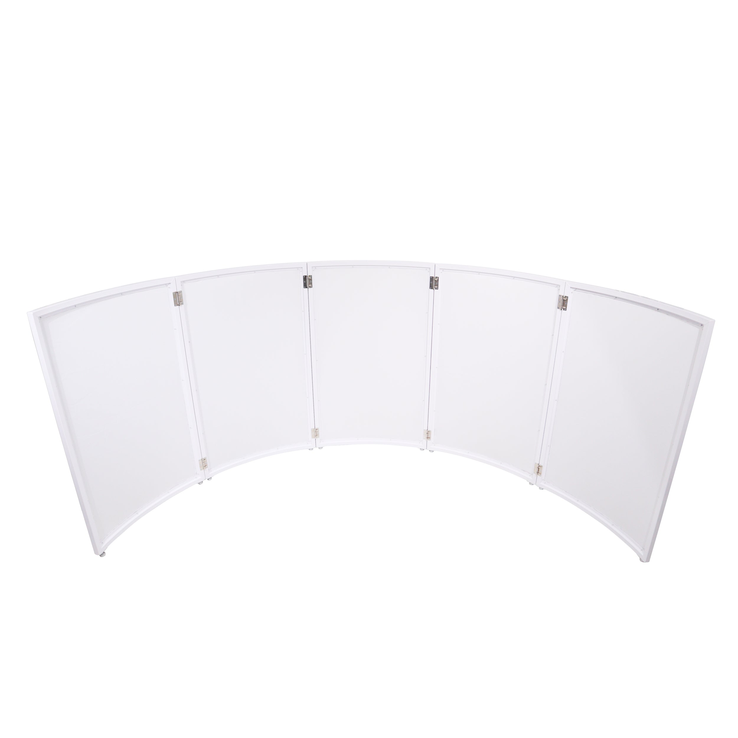 ProX LUNA White Aluminum Curved 5 or 4 Panel DJ Facade Includes Carrying Bag Black White Scrims