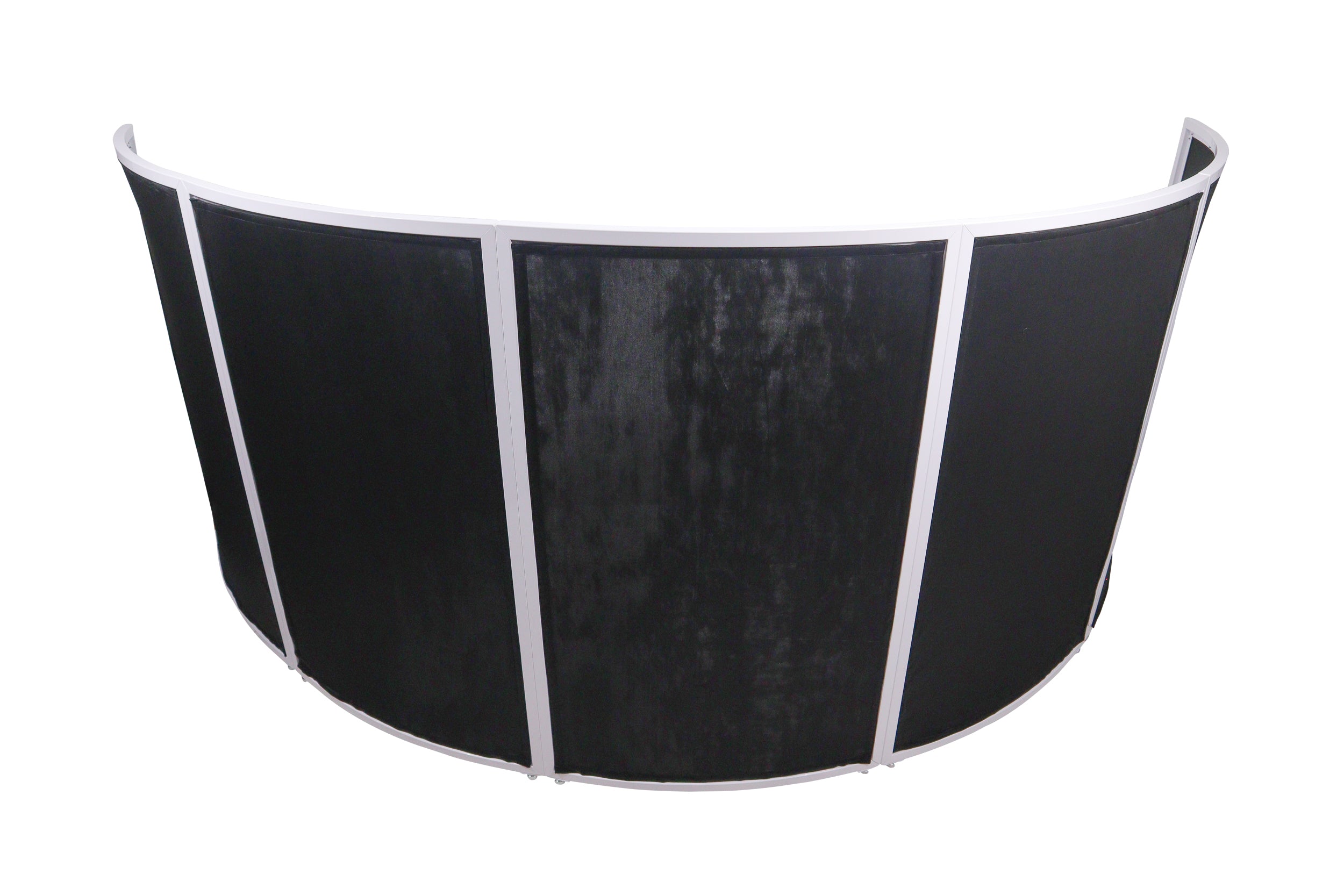 ProX LUNA White Aluminum Curved 5 or 4 Panel DJ Facade Includes Carrying Bag Black White Scrims